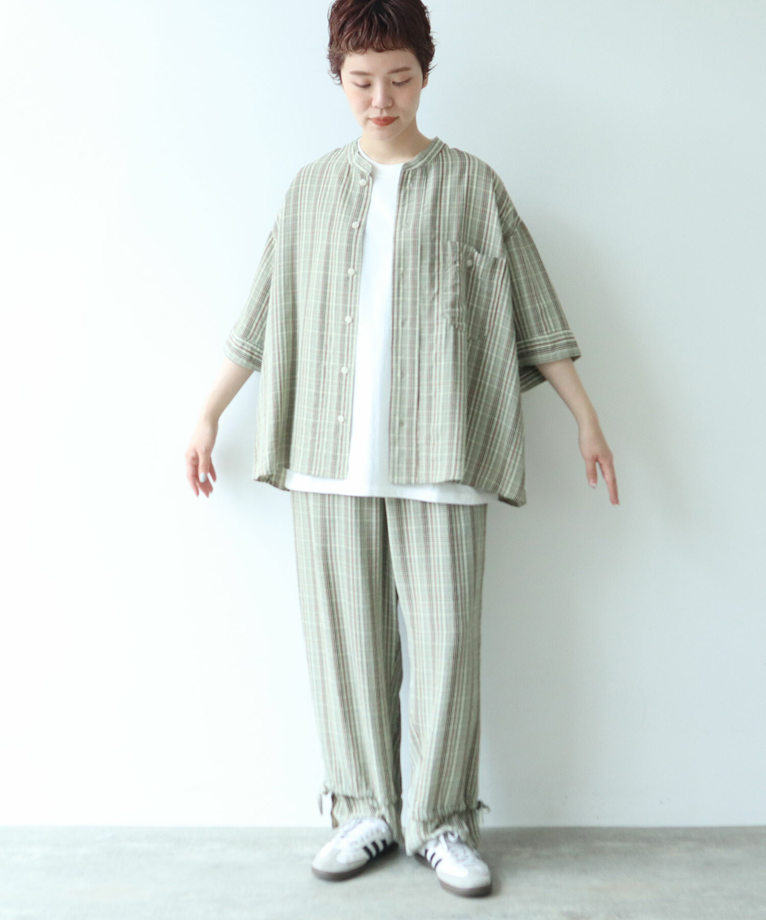 AMBIDEX Store △レーヨン/アセテート CHECK FLARE シャツ(F