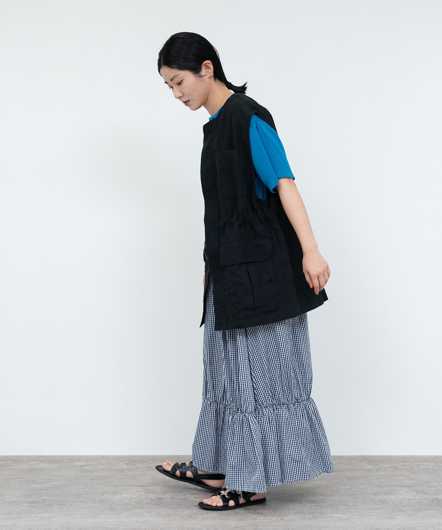 AMBIDEX Store △○60/高密度LINEN ベスト(F KINARI): FLAT-cic-HATENA