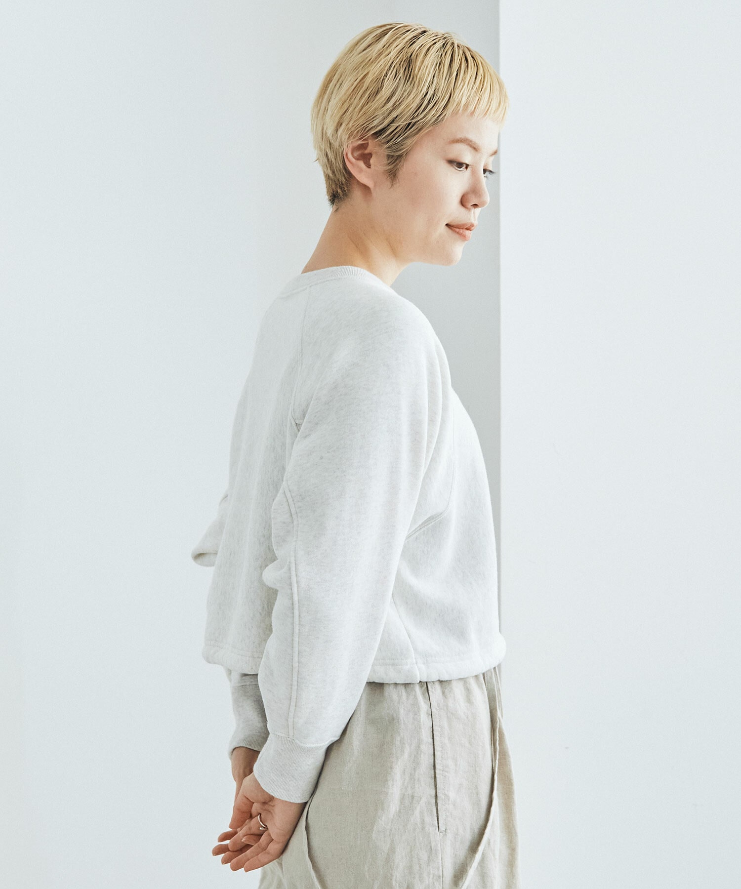 AMBIDEX Store △○30/8裏毛 pepper sweat(F OATMEAL): FLAT-cic-HATENA