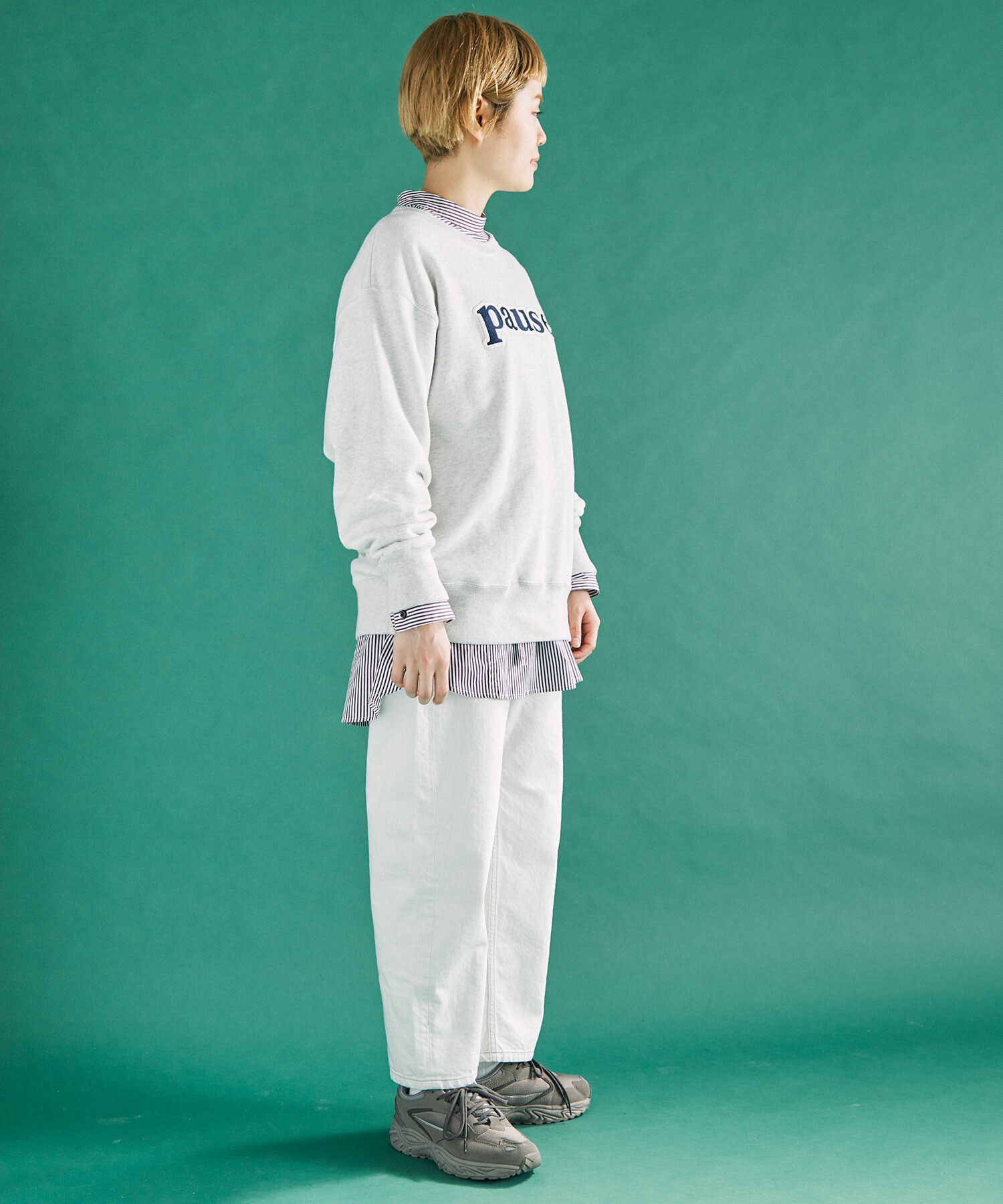 AMBIDEX Store △○30/8裏毛 pause ロゴ プルオーバー(F NAVY): FLAT 