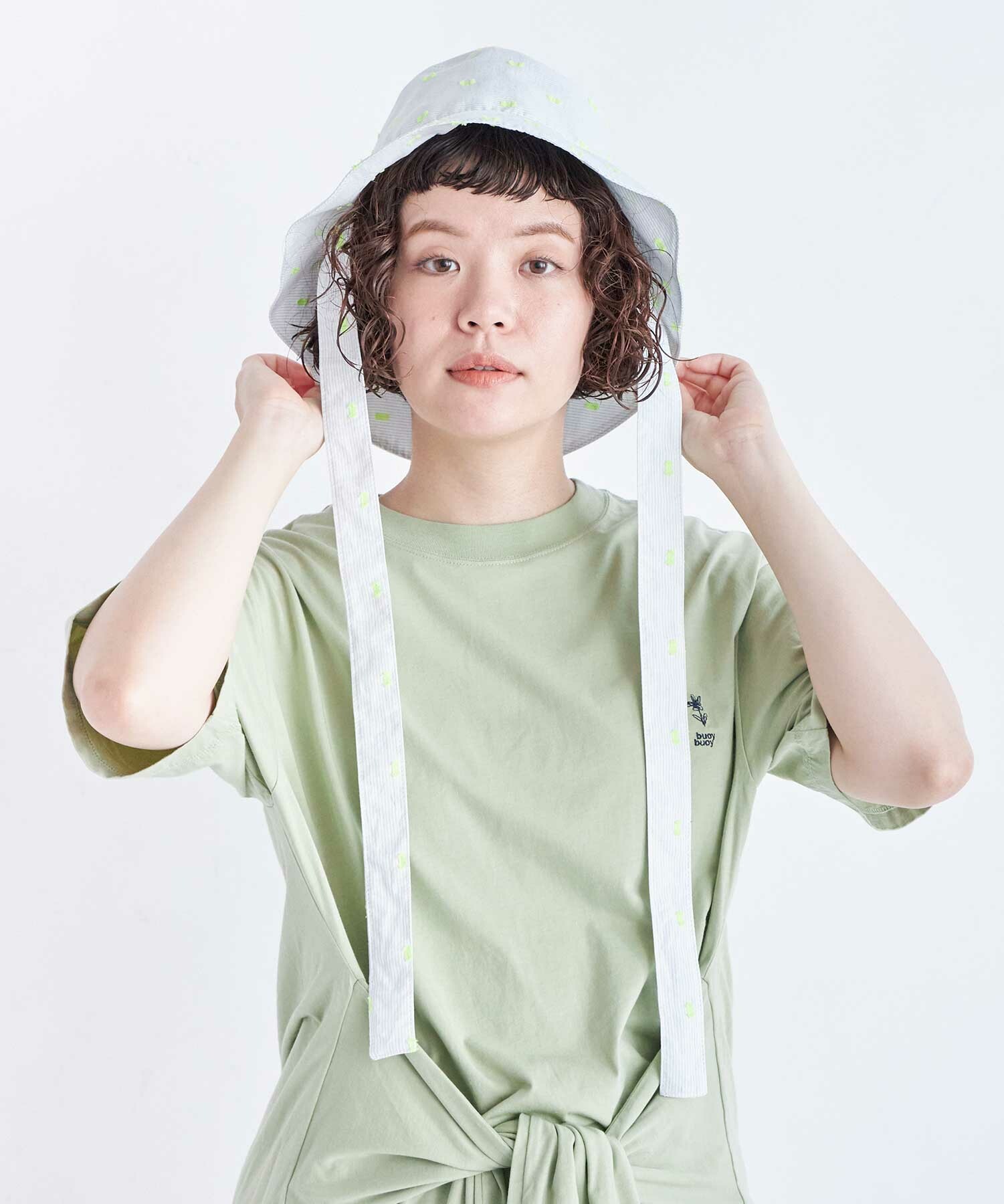 AMBIDEX Store ○CUT DOBBY ハット(F WHT×YEL): FLAT-cic-HATENA