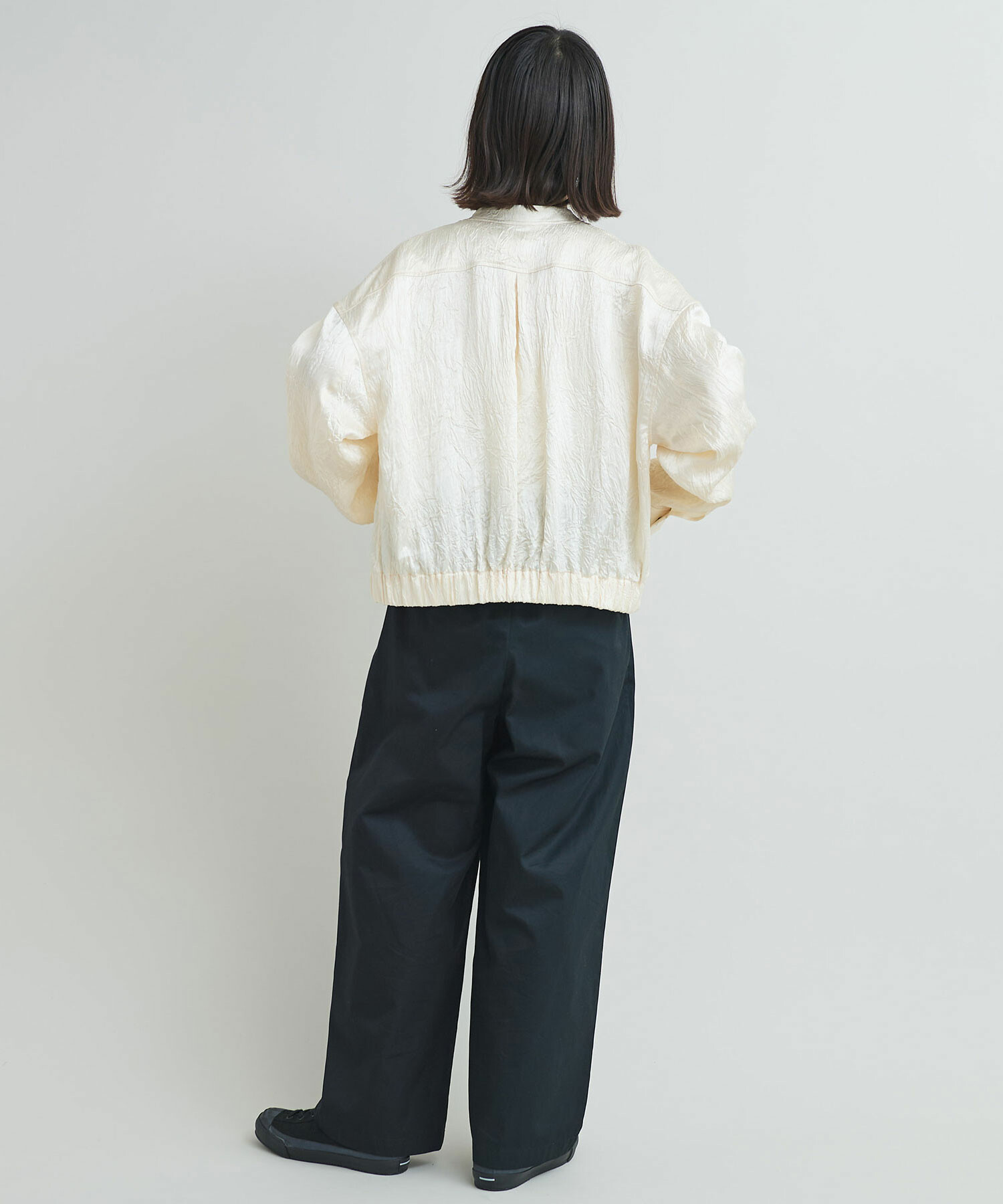L*o様 美品FABIANAFILIPPIブルゾンXS AMBIDEX Store 〇TULIP EYELET ラインブルゾン(F SAX BLUE