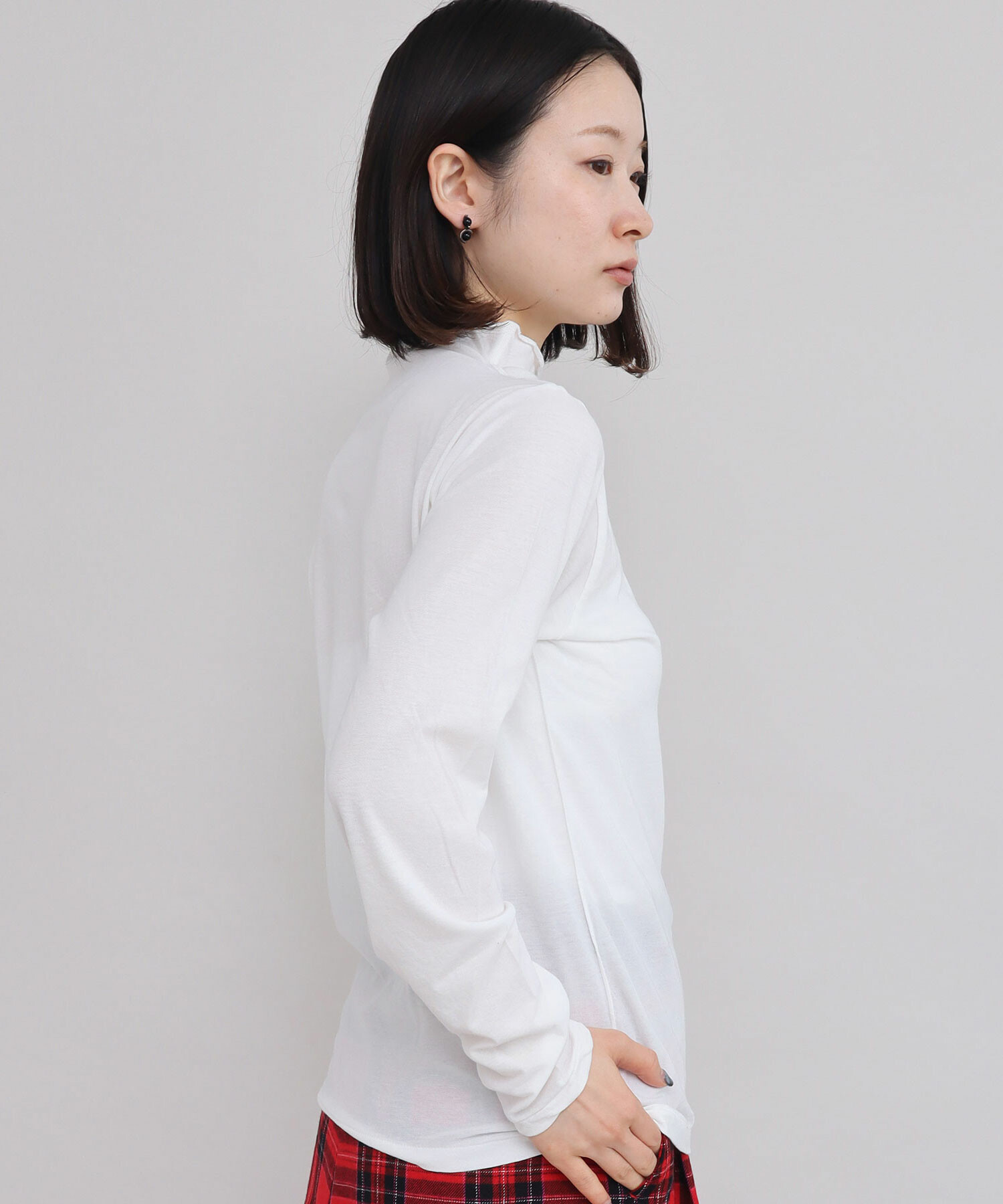 AMBIDEX Store GV天竺ハイネック長袖プルオーバー(F クロ): iki