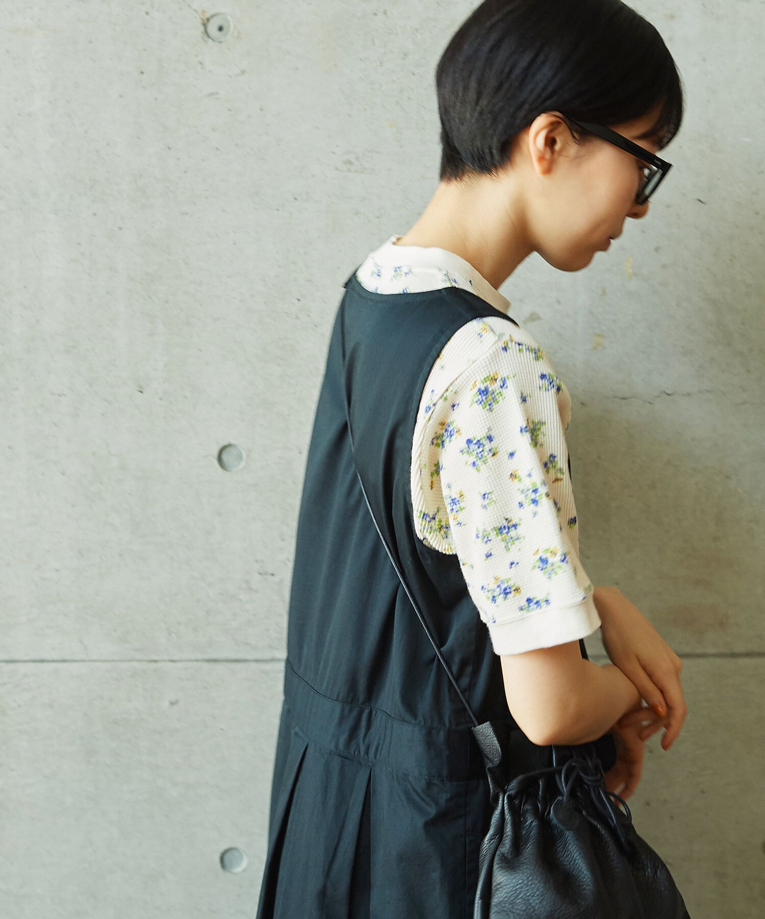 AMBIDEX Store 〇コーマワッフル 小花柄半袖Tシャツ(F アカ): PAR ICI