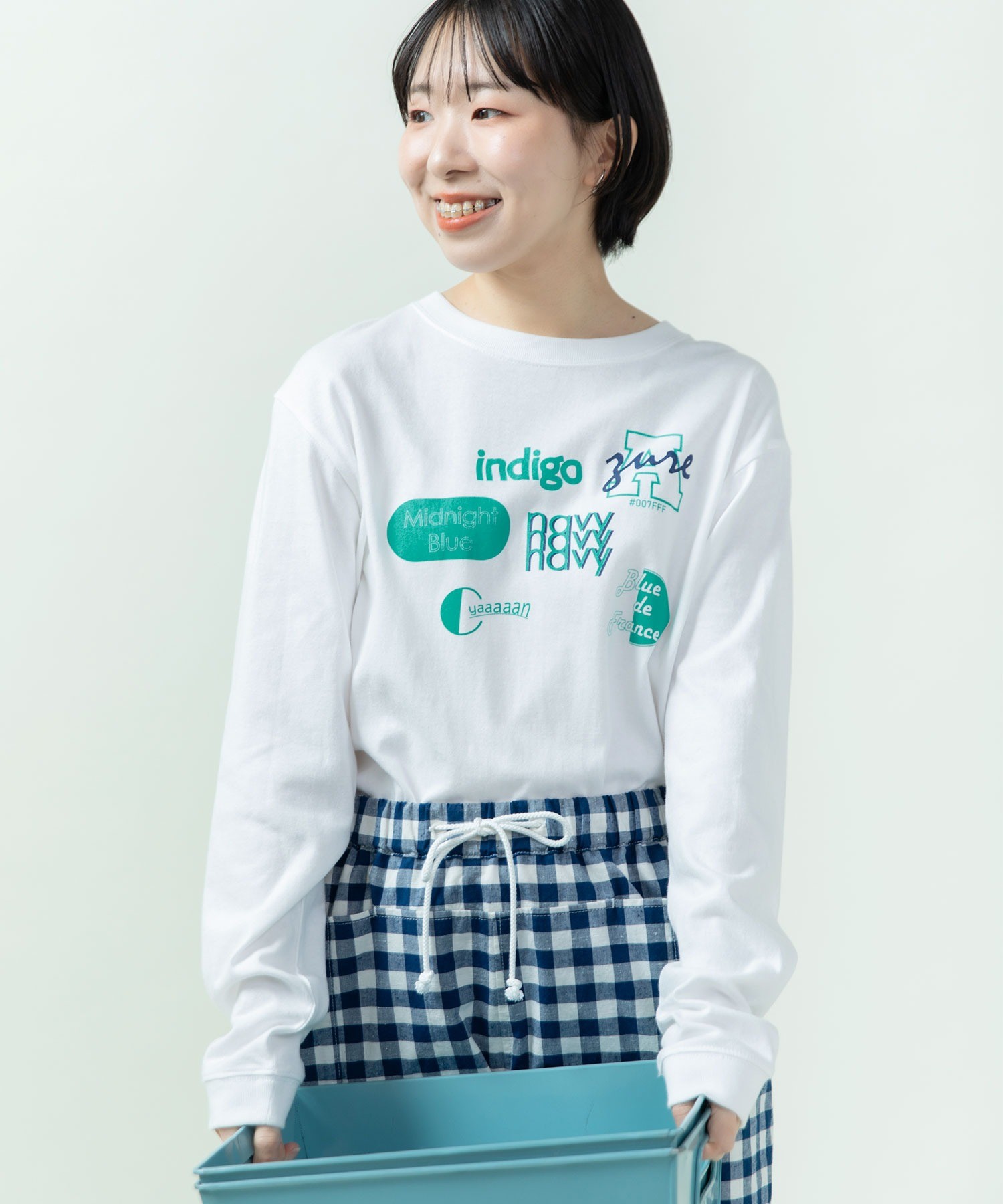 ya♥1 AMBIDEX Store 【予約販売】○Blue-Blue プリントロンT(F シロ): PAR ICI