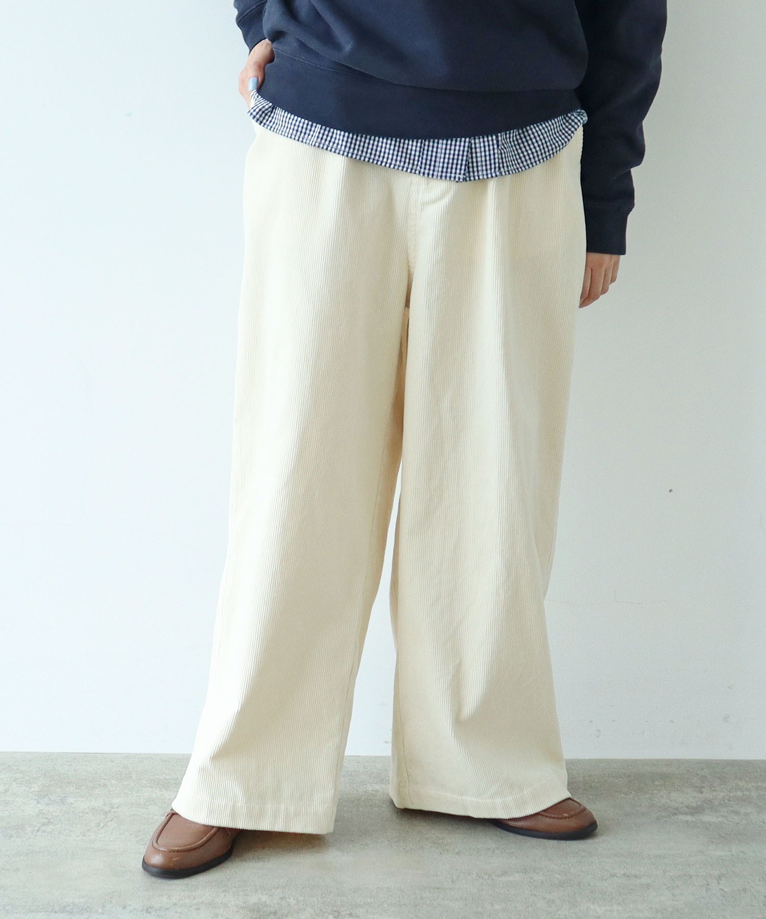 AMBIDEX Store 【WEB限定】○コーデュロイ後ろゴム タックパンツ(F