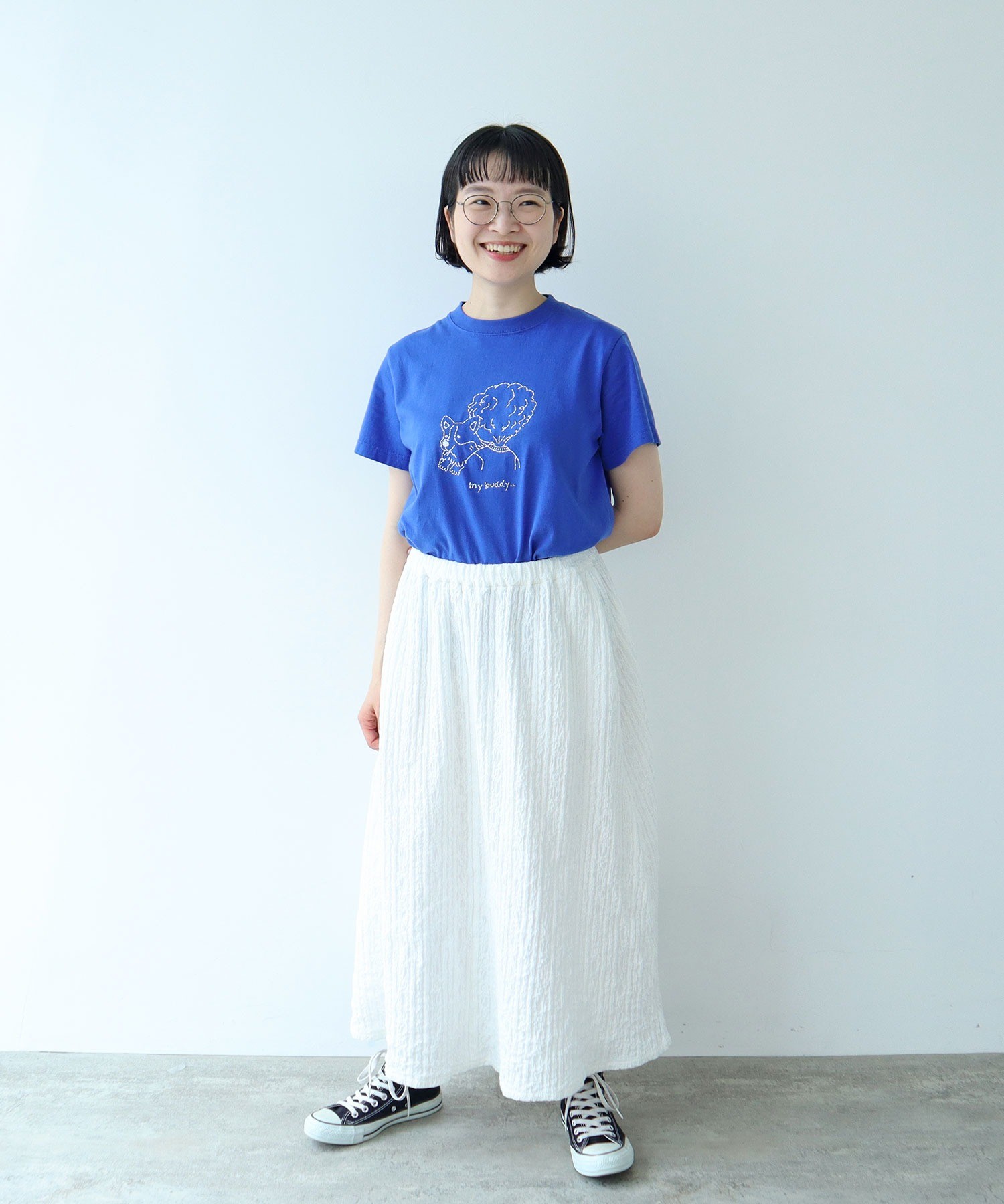 tシャツ 「WEB別注」corgi ＆ boy Tシャツ レディース AMBIDEX Store ○【WEB別注】corgi & boy Tシャツ(F シロ): PAR ICI