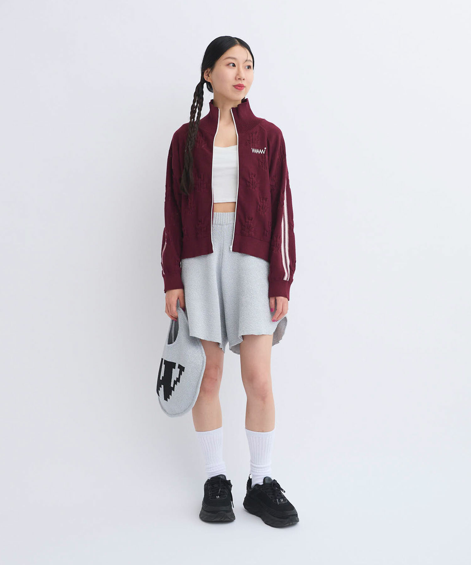AMBIDEX Store 〇TULIP EYELET ラインブルゾン(F SAX BLUE AMBIDEX Store 〇TULIP EYELET ラインブルゾン(F SAX BLUE
