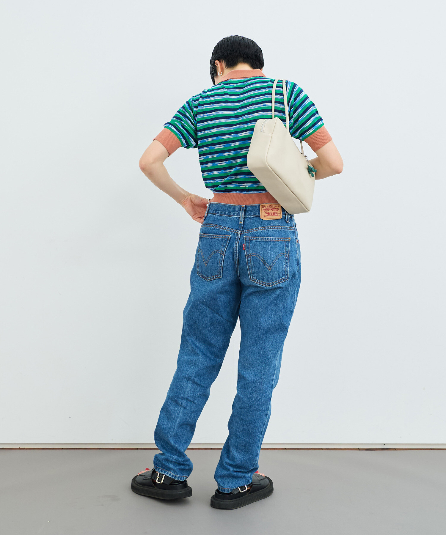AMBIDEX Store 〇KASURI BORDER BABY ポロ(F BROWN): FLAT-cic