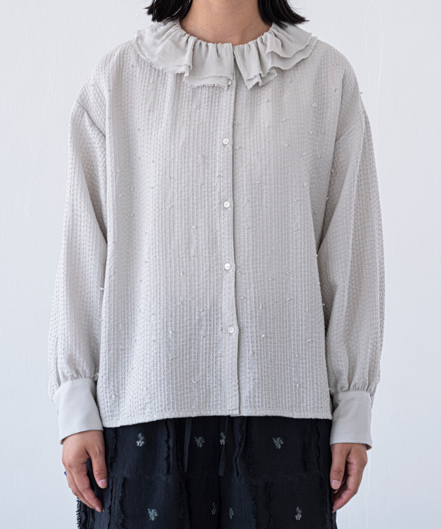 AMBIDEX Store 【予約販売】〇sashiko jacquard フリルカラー