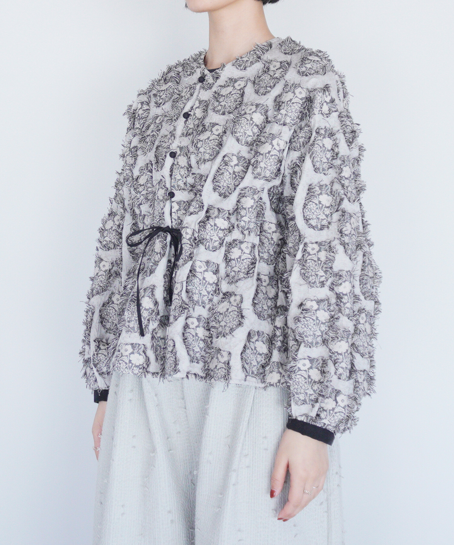 AMBIDEX Store 【予約販売】〇花野風jacquard ブラウス(F クロ