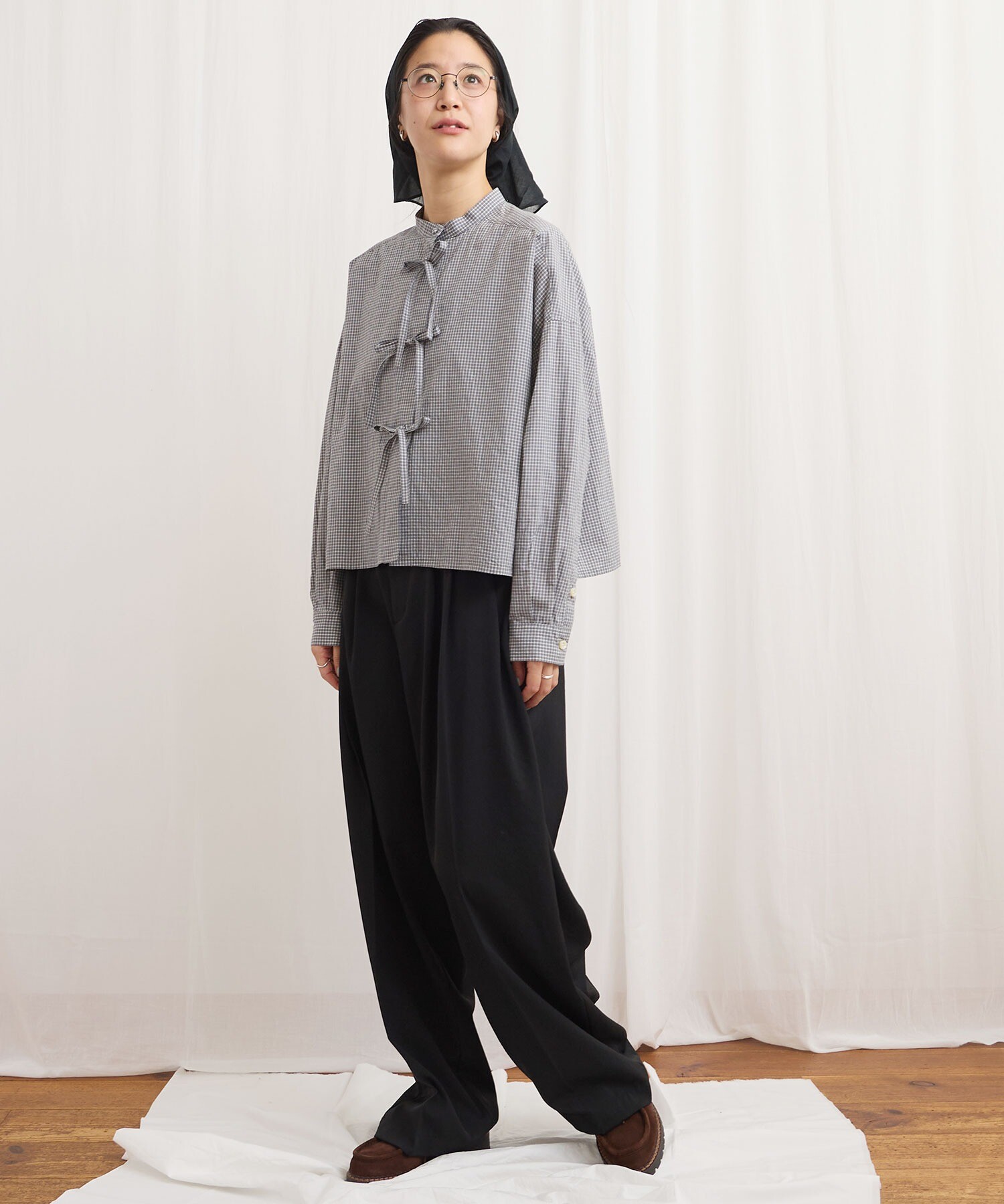 AMBIDEX Store ribbon shirt(F チェック): l'atelier du savon