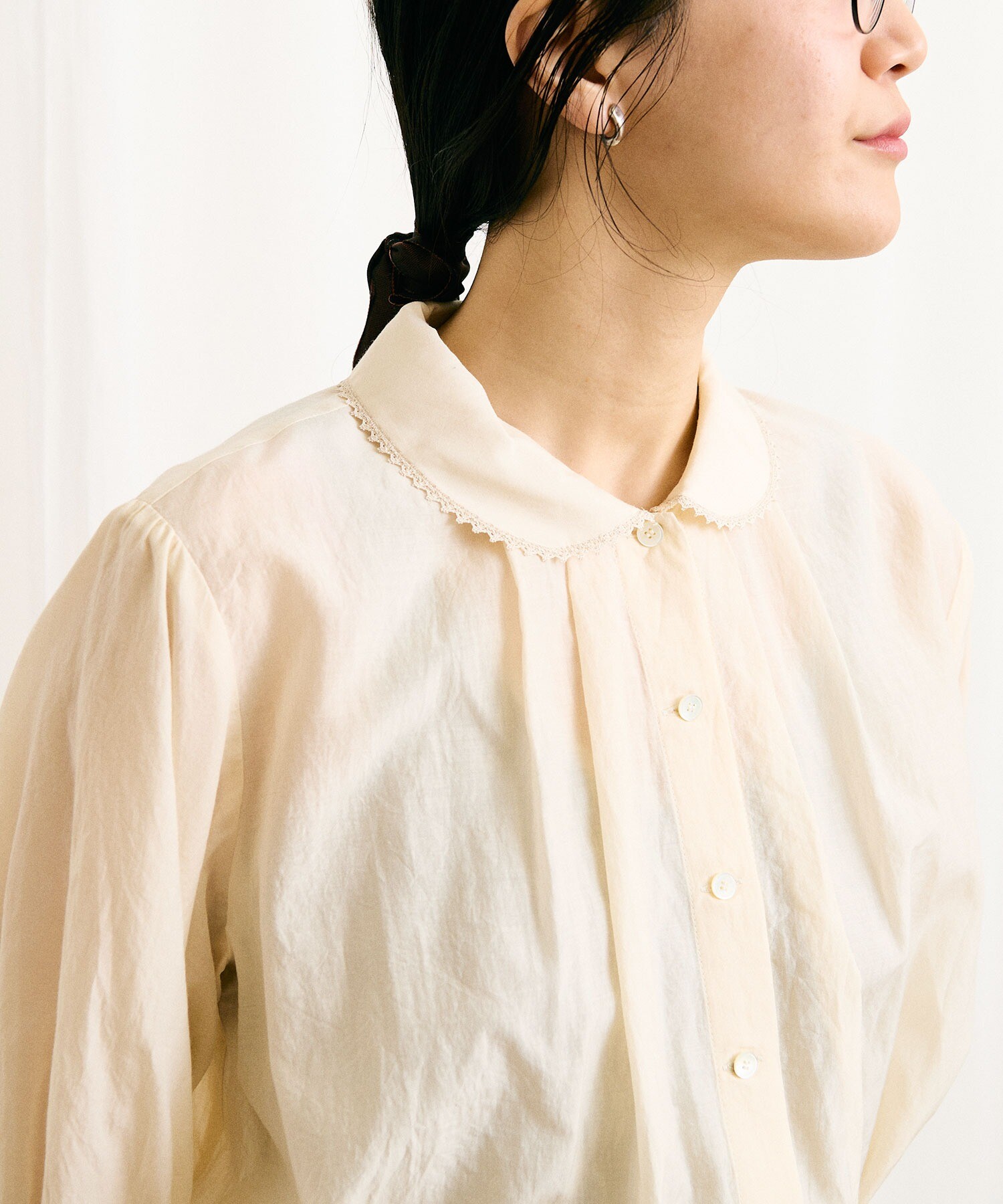 AMBIDEX Store 【予約販売】〇Cotton cupra washer Daisy blouse
