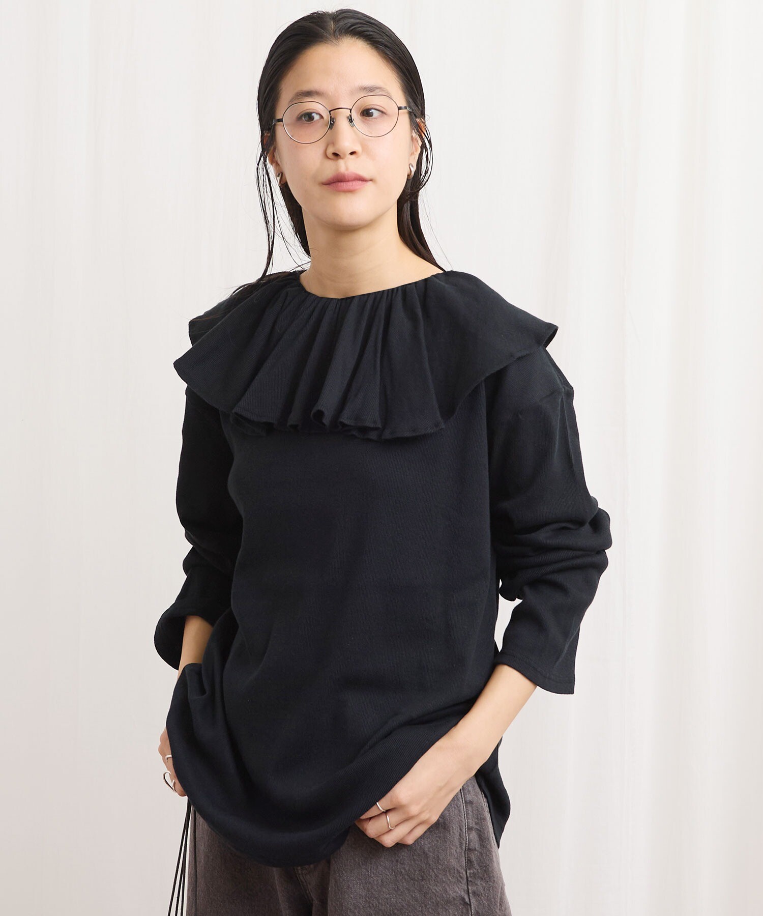 ▪️専用　BORDER FRILL TOP(38) 　BLACK ▪️専用 BORDER FRILL TOP(38) BLACK ▪️専用 BORDER FRILL TOP(38