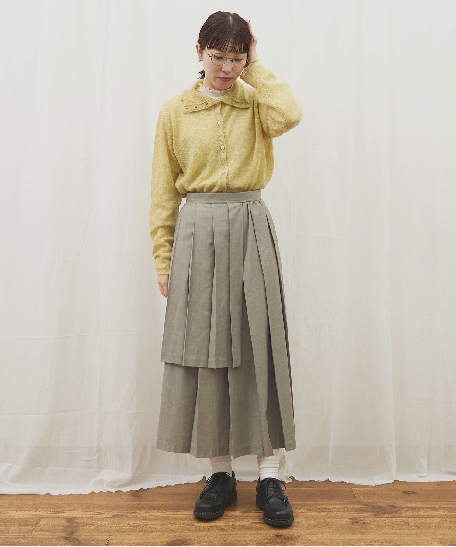 AMBIDEX Store 〇apron pleats skirt(F チェック): l'atelier du savon