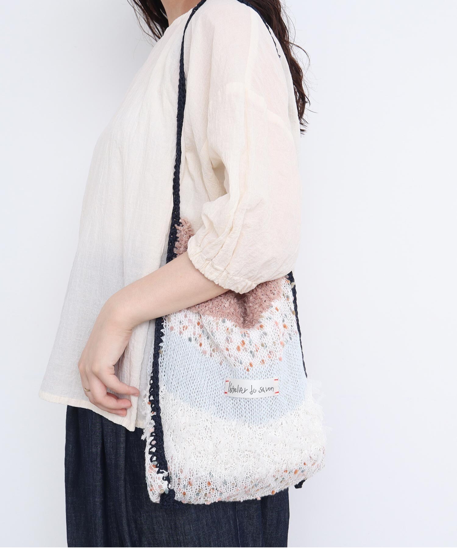 ハンドメイド画像 AMBIDEX Store 【予約販売】〇ぽつぽつ糸のcraft knitバッグ(F