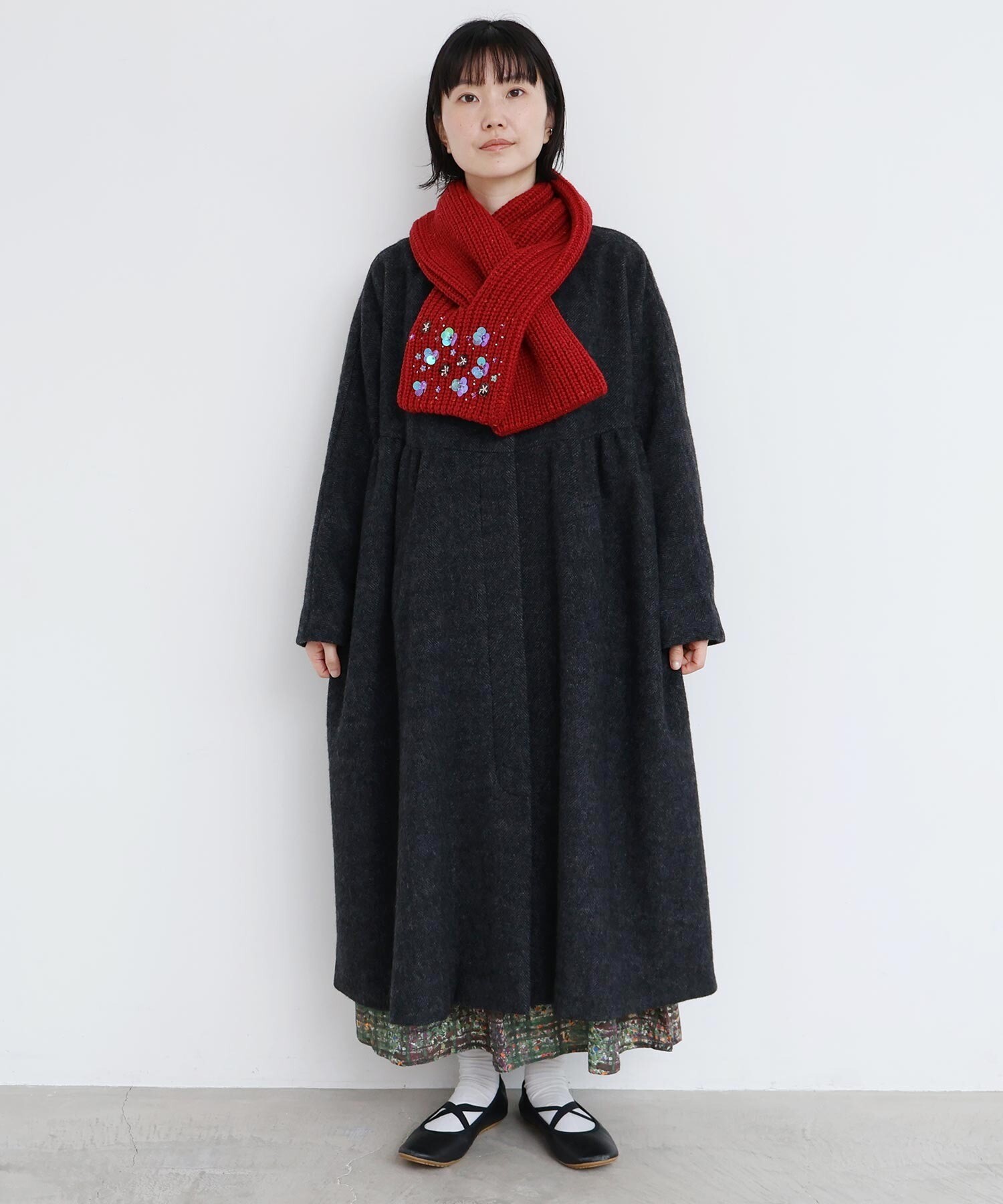 AMBIDEX Store 〇ビーズ刺繍 宝石みたいなティペット(F アカ): l