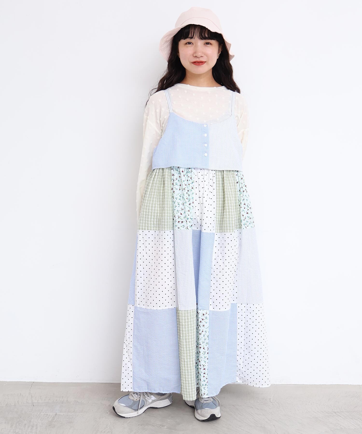AMBIDEX Store little garden パッチワークキャミワンピース(F