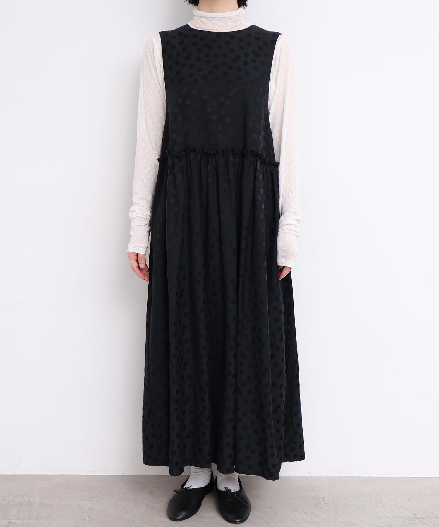 Myday公式アカウント01 専用 バッグ柄 長袖ひざ丈ワンピースXL42 バックフレアワンピース／ウォッシャブル／ストレッチ／バック