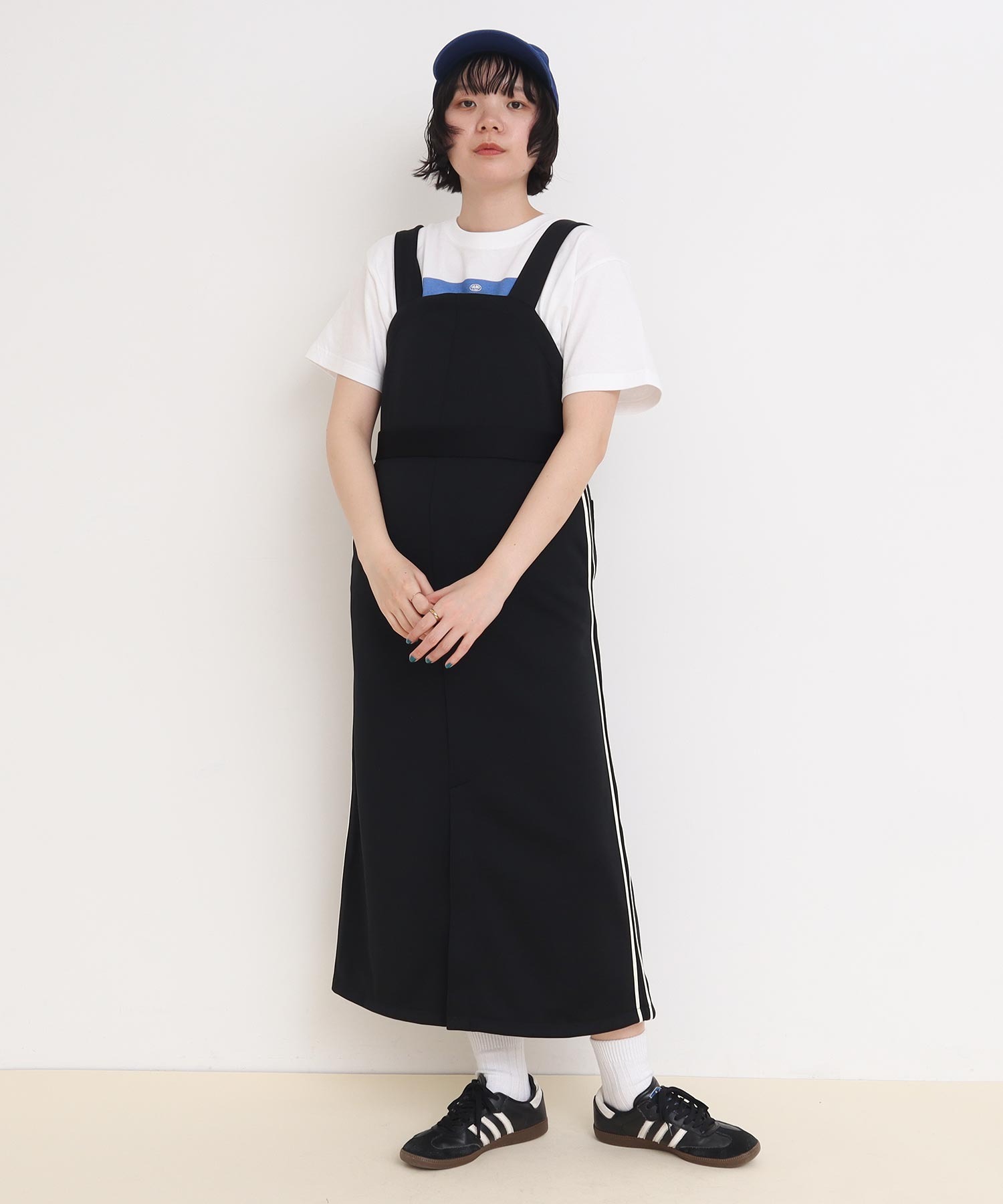 スカート LGO AMBIDEX Store ○○LINE Jersey ジャンパースカート(F クロ): l