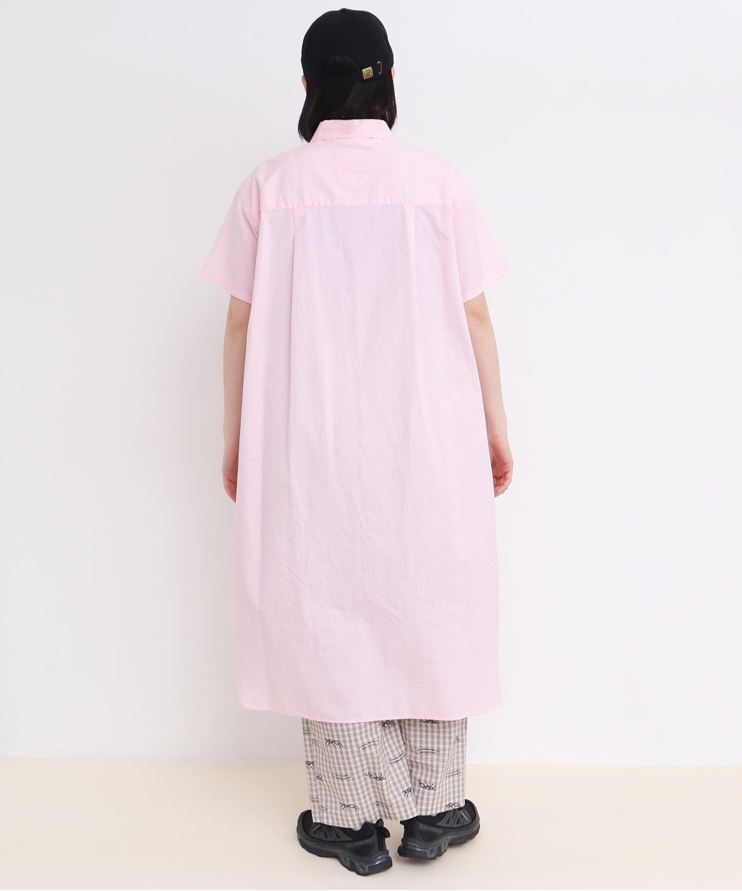 AMBIDEX Store 80/2ピンオックス 数字刺繍半袖シャツワンピース