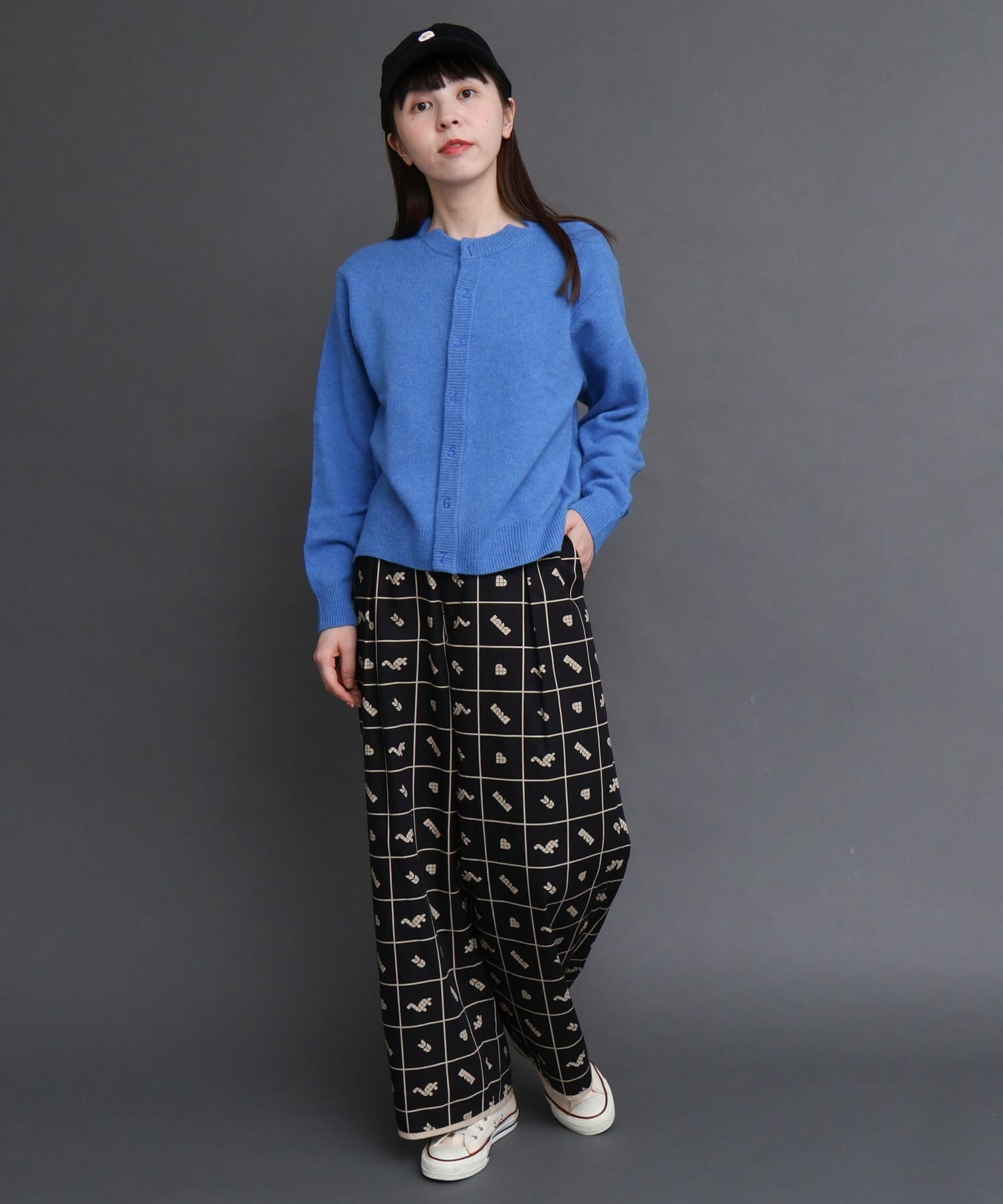 AMBIDEX Store ○〇BROCK TILE CHECK パンツ (F クロ): l'atelier du savon