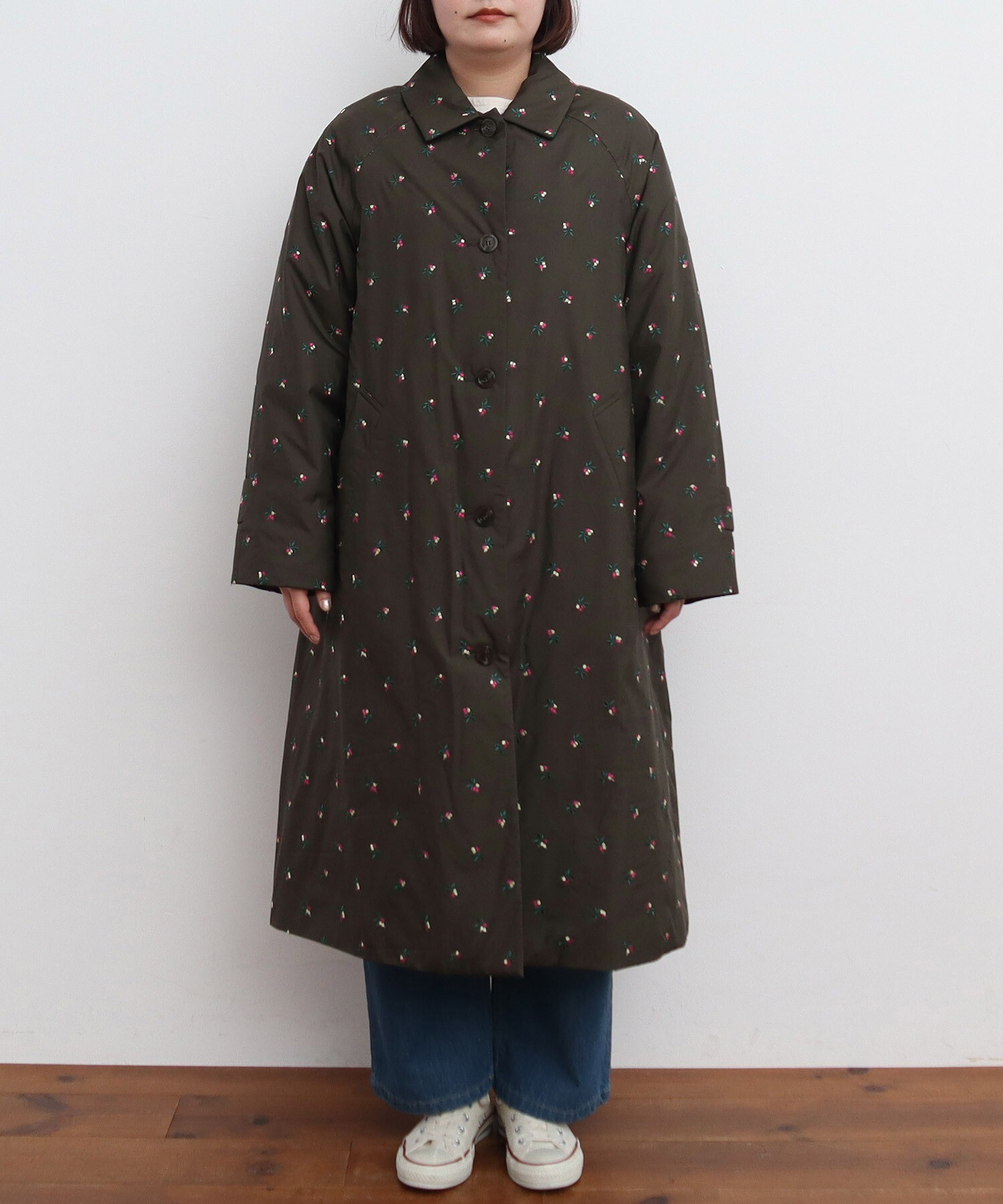 EVOダウン 小花刺繍ステンコート