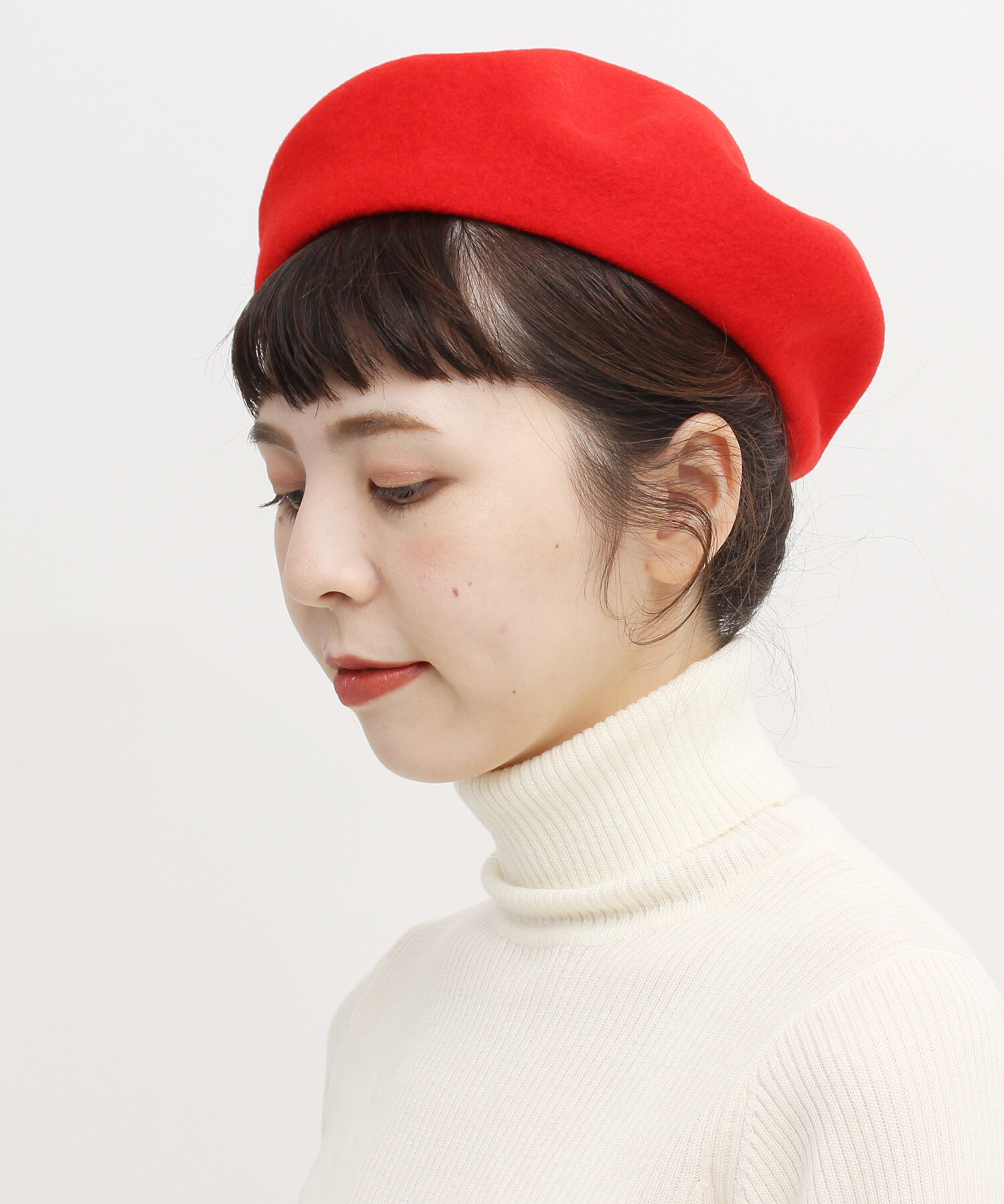 AMBIDEX Store △〇太ちょぼ WOOLベレー帽(F アカ): Dot and Stripes 