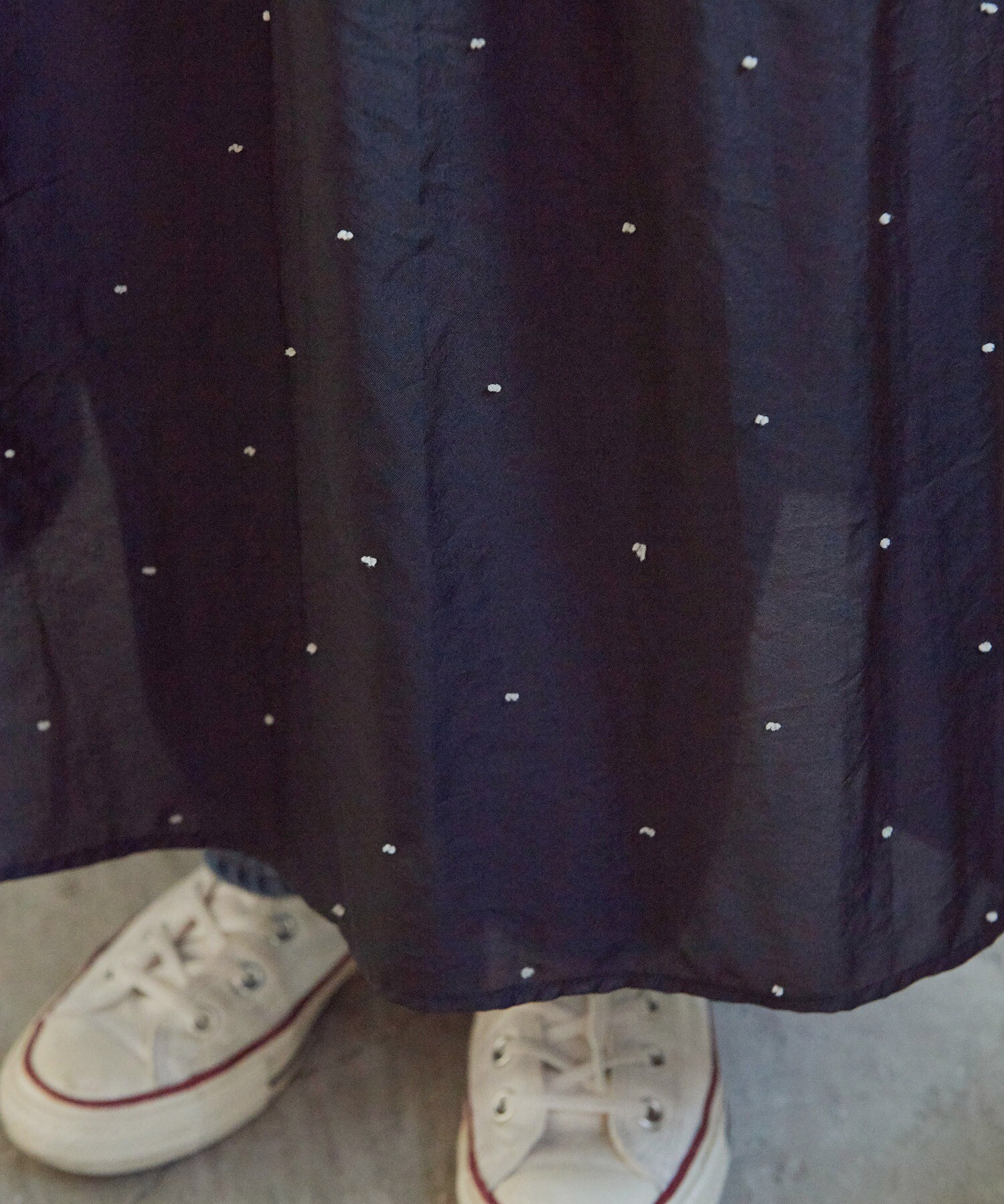 AMBIDEX Store △○シャーリングDOTパネルジャガード キャミワンピース(F クロ): Dot and Stripes CHILD  WOMAN
