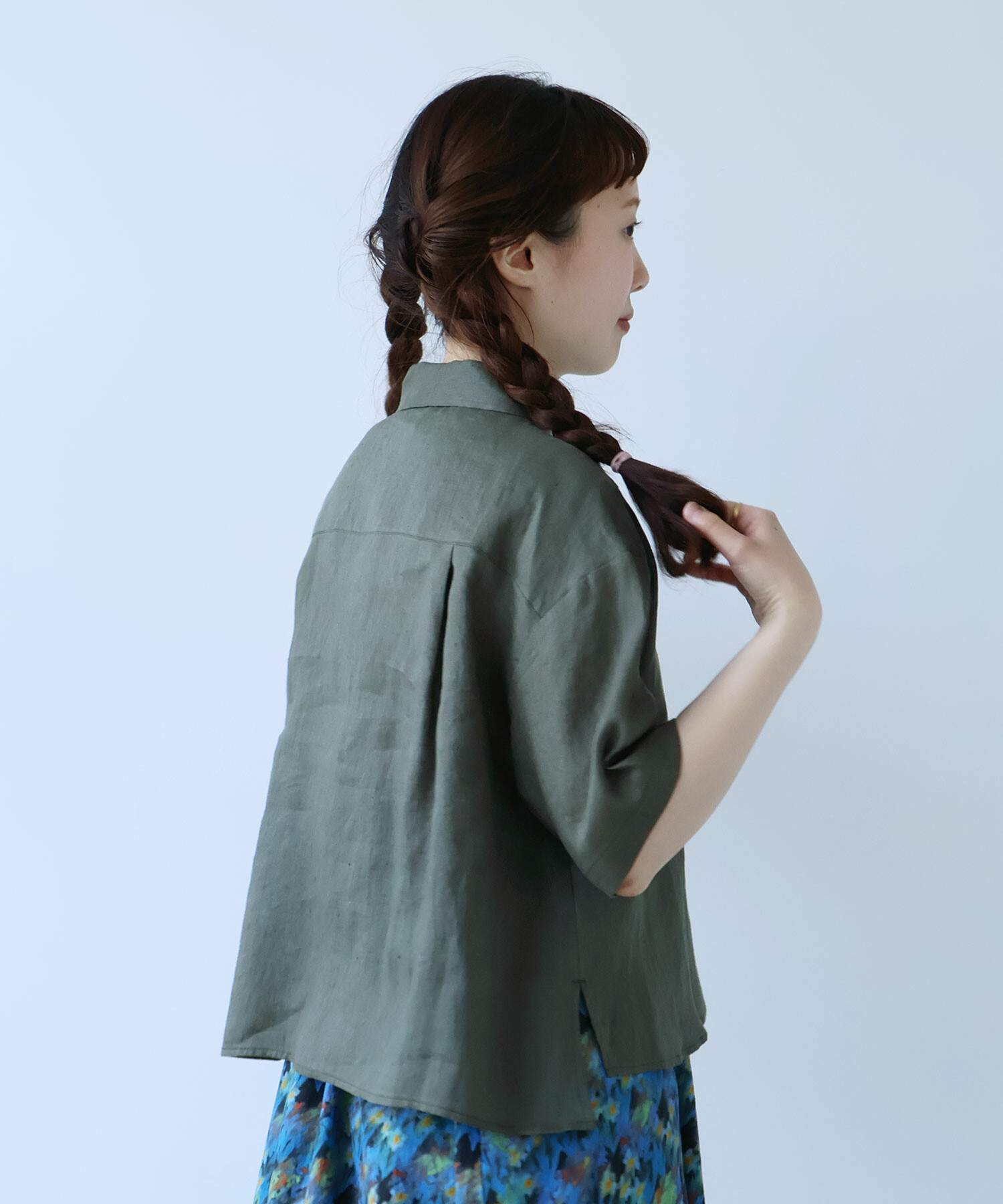 bulle de savonコットン/リネン AMBIDEX Store 【予約販売】○ 60sフレンチリネン boy shirt(F ピンク