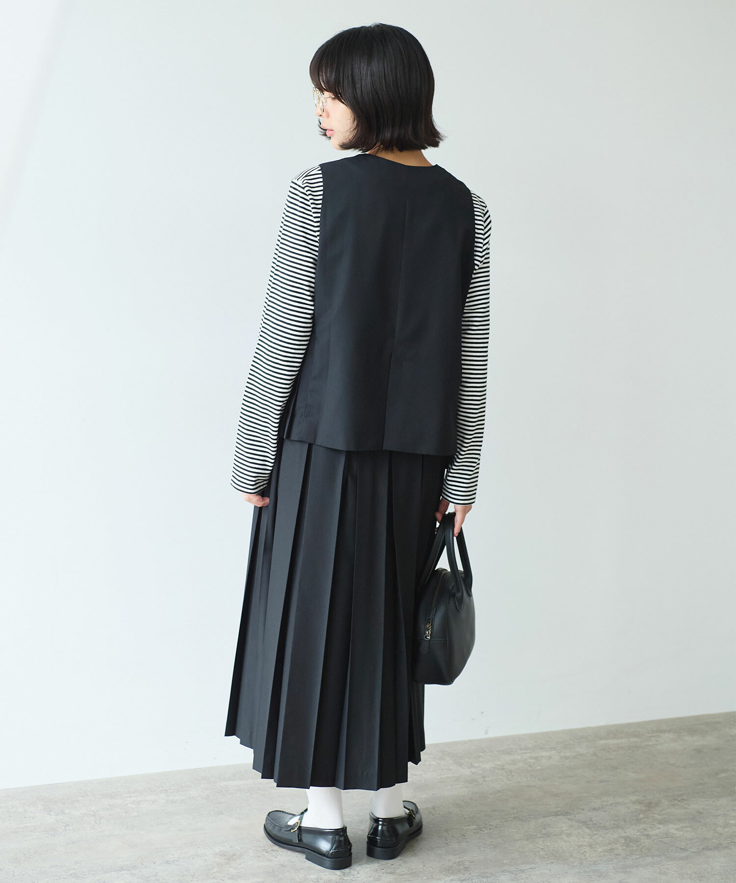 AMBIDEX Store △〇 T/R サイドプリーツベスト(F クロ): bulle de savon