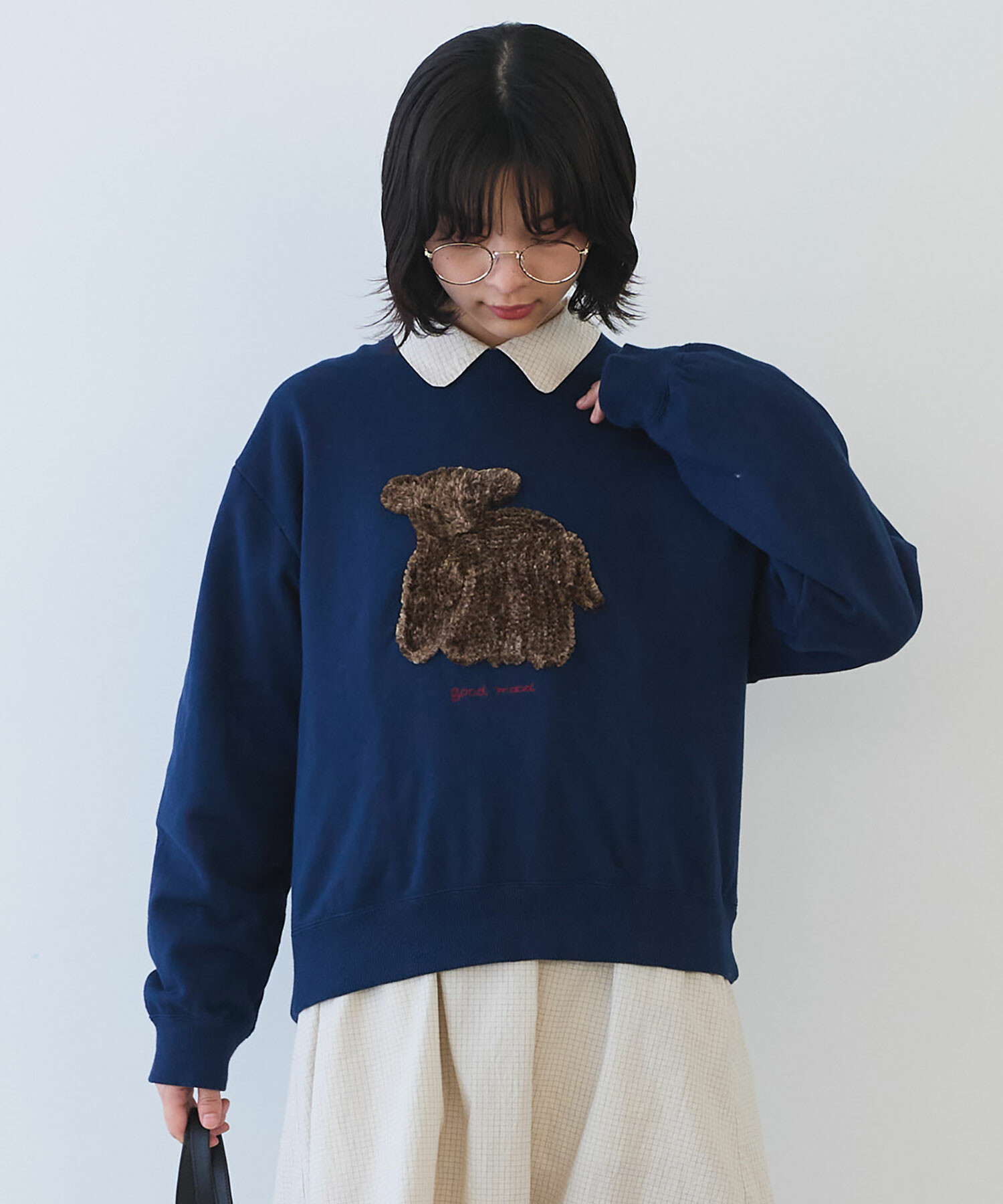 AMBIDEX Store ○ 30 / 10 コーマ裏毛 子ひつじ刺繍 スウェット(F