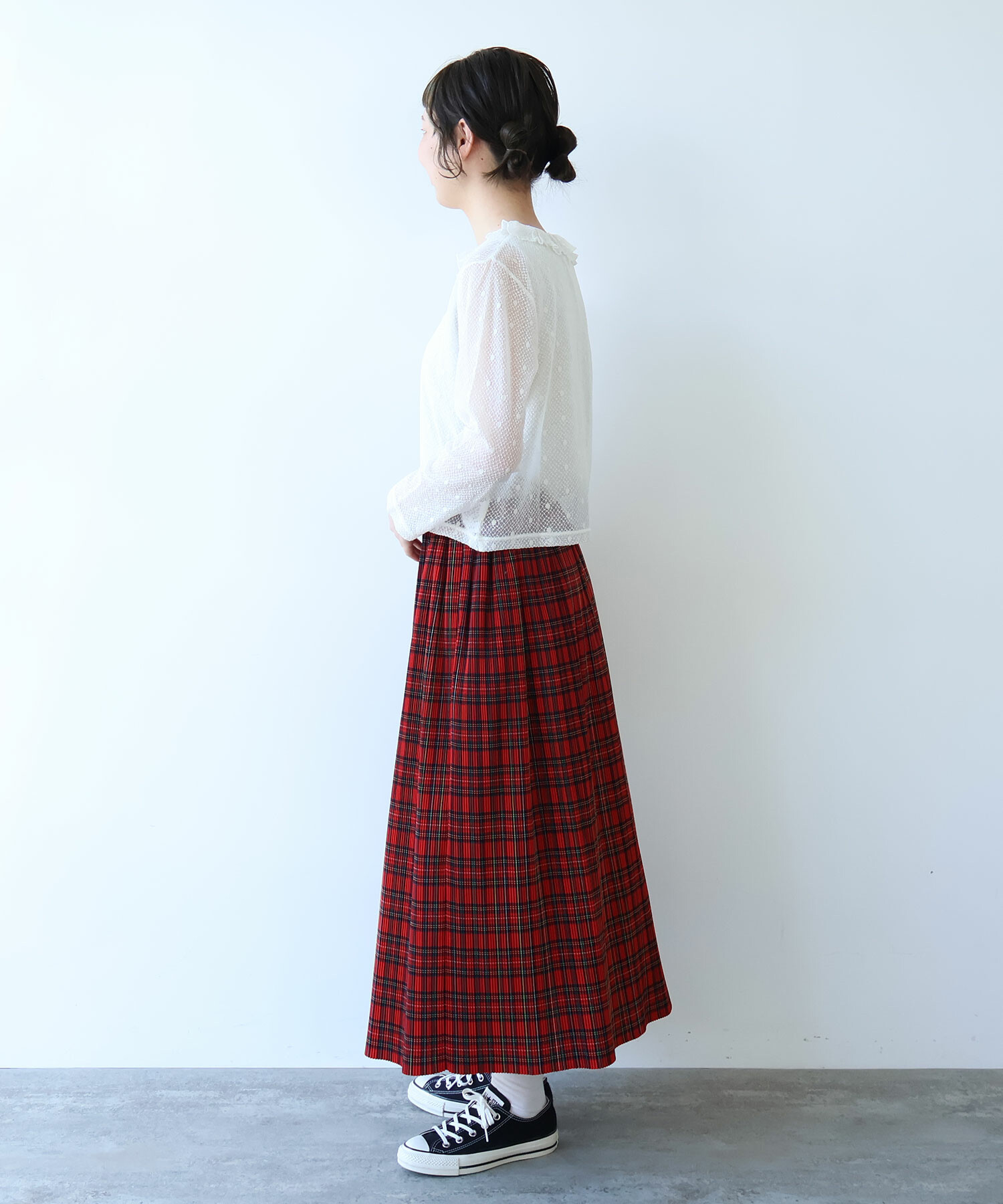 AMBIDEX Store ○ラッセルドット タック襟 プルオーバー(F シロ