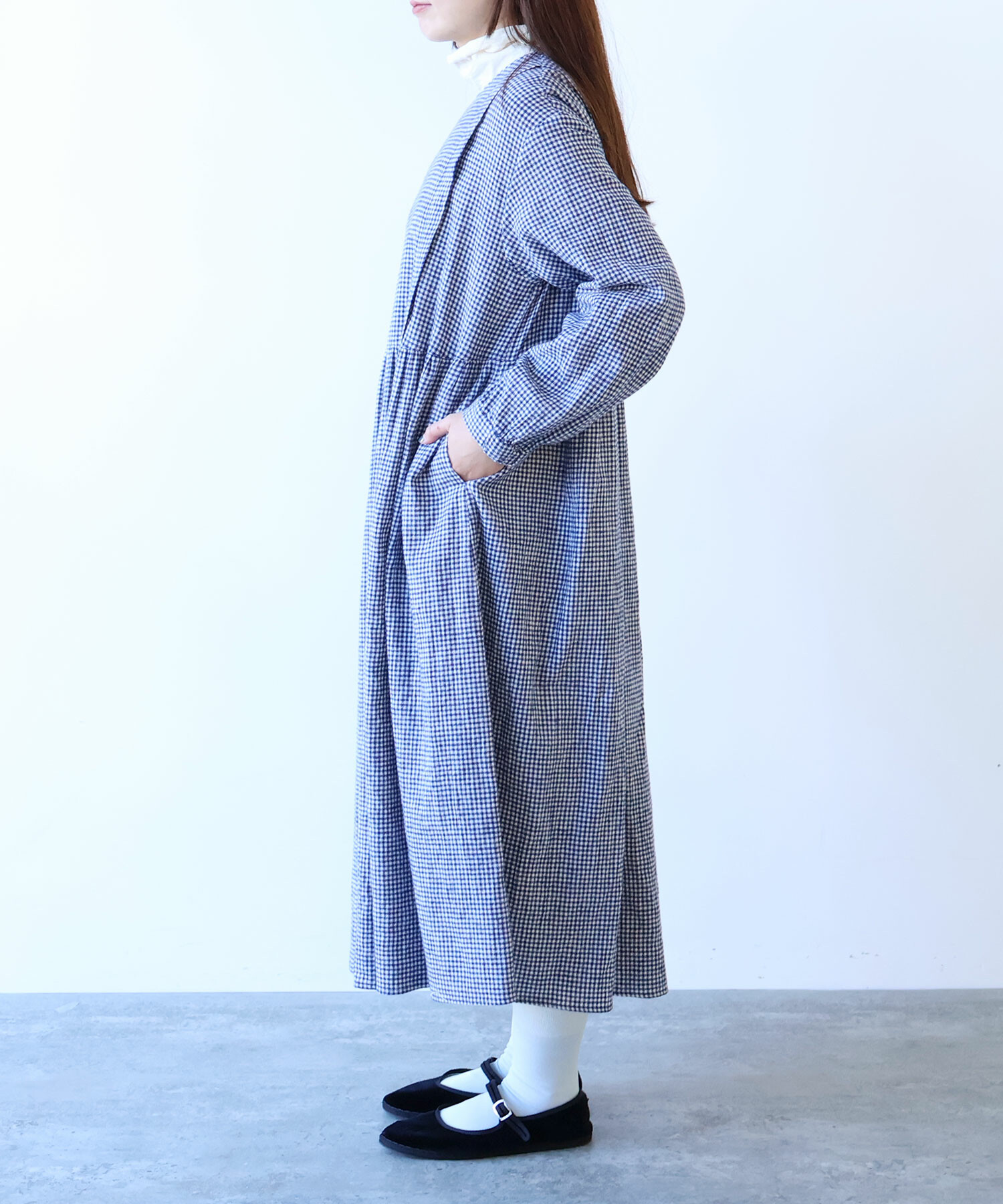 AMBIDEX Store 〇 fuwa fuwa gingham ワンピース(F アオ): bulle de savon