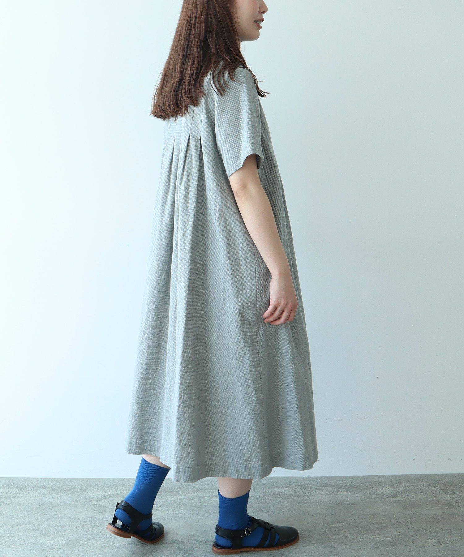 AMBIDEX Store 〇 60sフレンチリネン 丸襟ワンピース(F チドリ AMBIDEX Store 〇 60sフレンチリネン 丸襟ワンピース(F チドリ