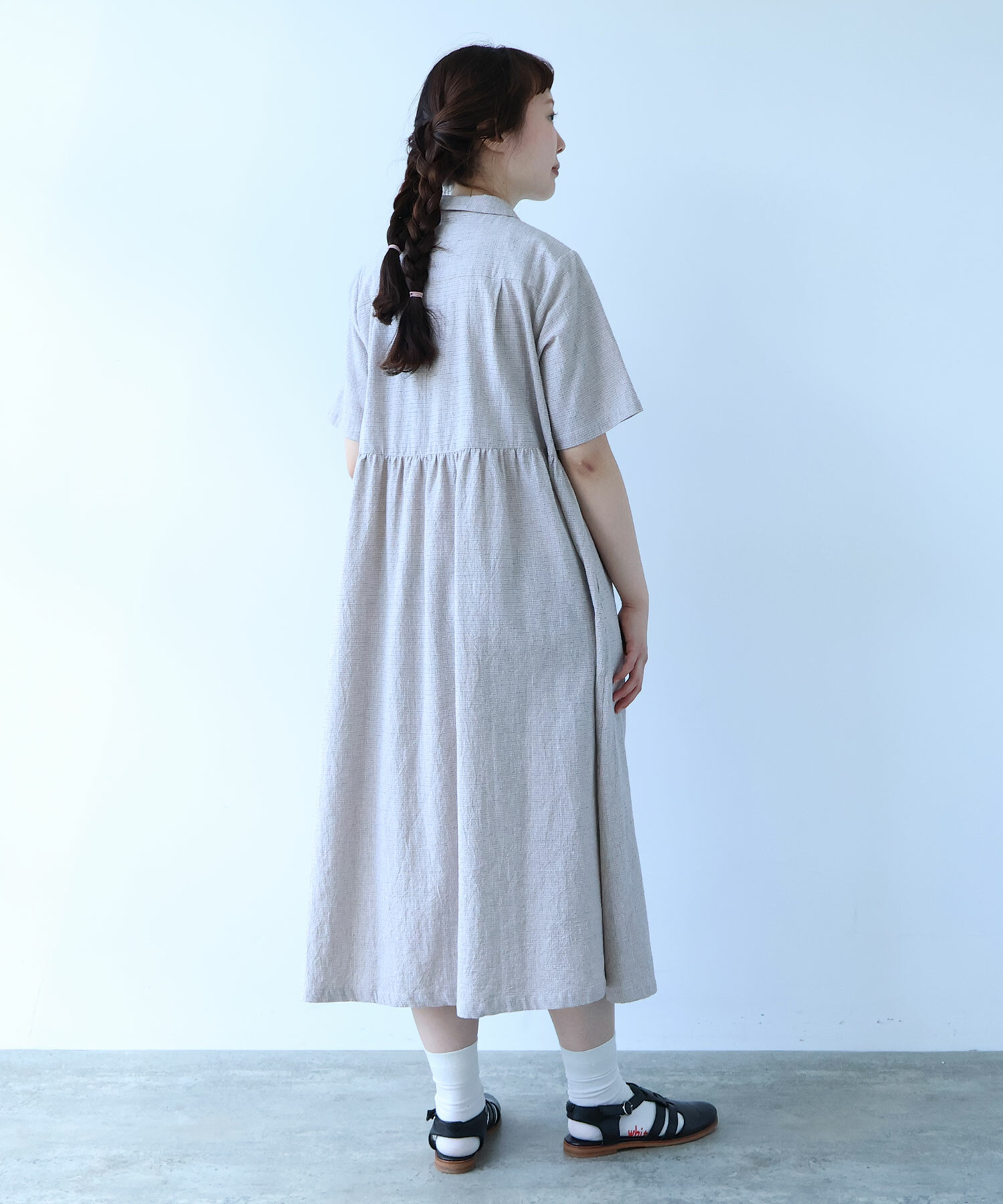 AMBIDEX Store ○ 60s フレンチリネン シャツワンピース(F サックス