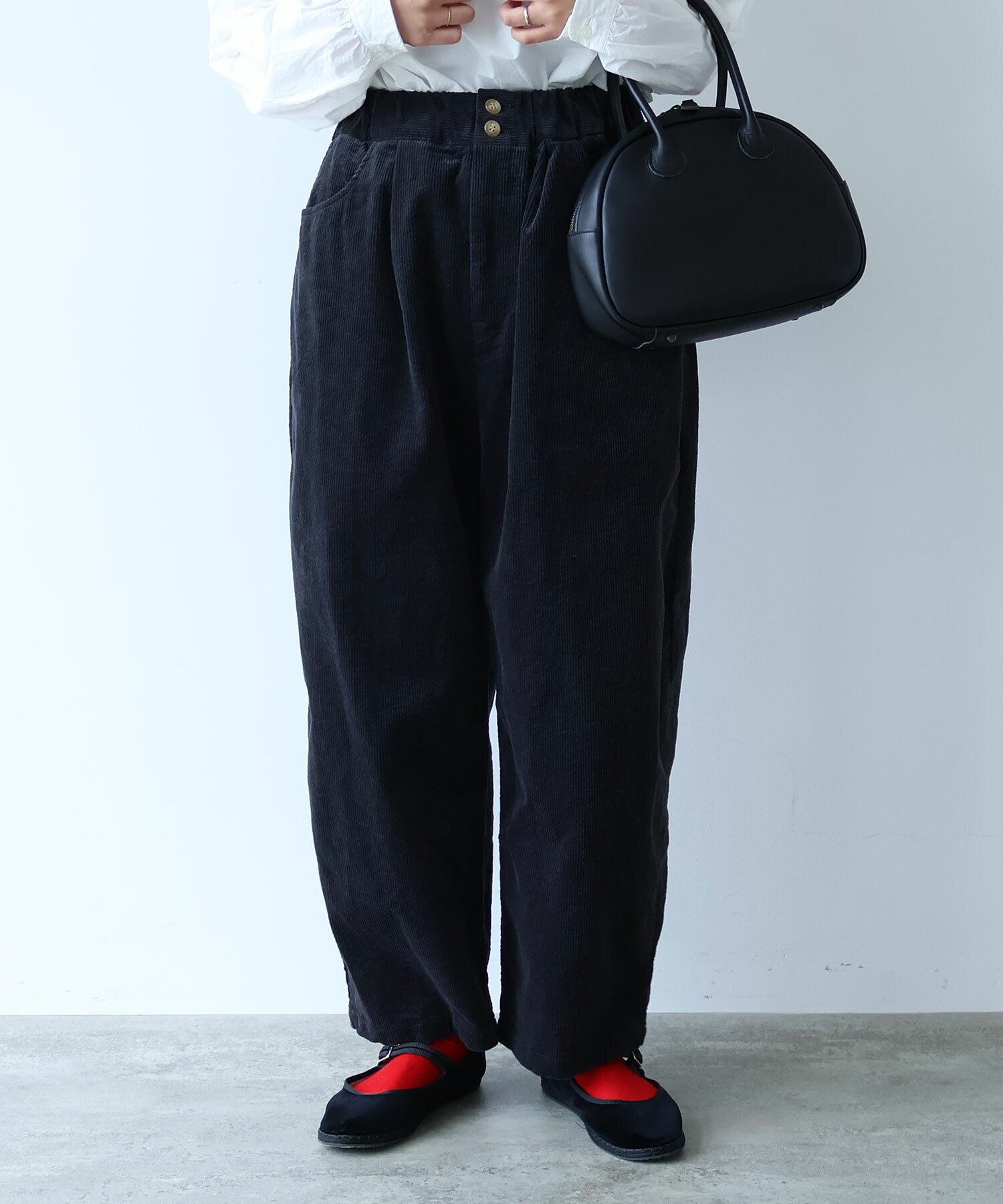 AMBIDEX Store ○ 11W サッカーコーデュロイ パンツ(F アイボリー