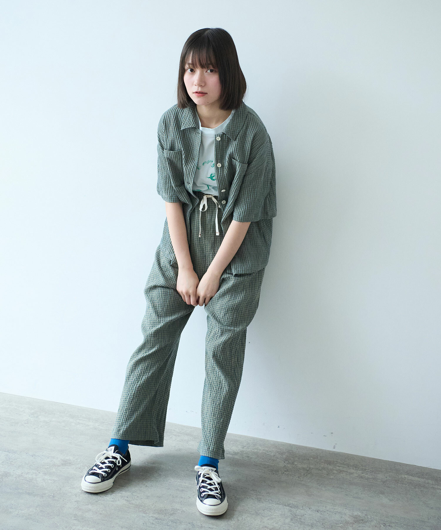AMBIDEX Store ○ mini check イージーパンツ(F コン): bulle de savon