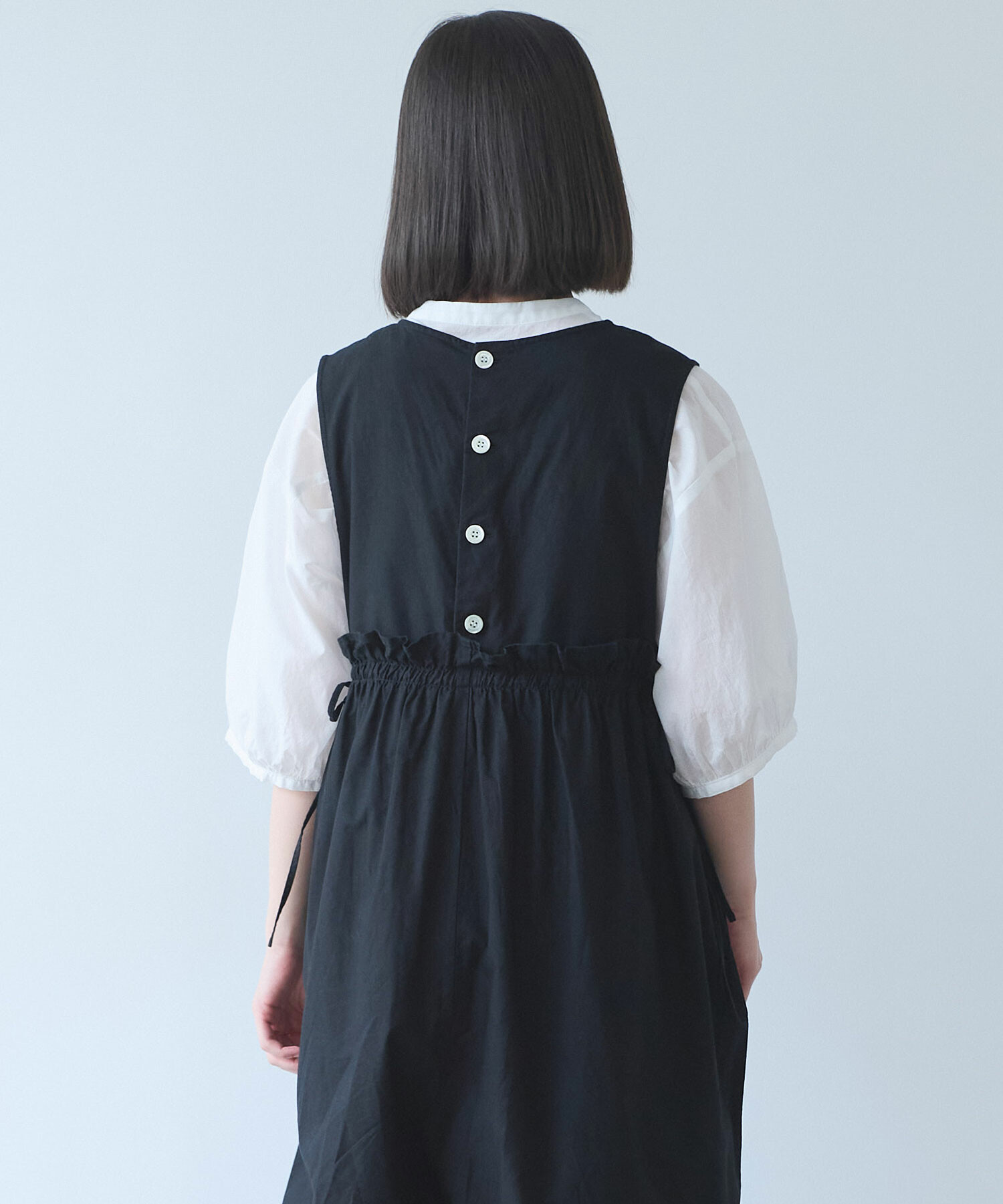 bulle de savon ちぢみgingham つなぎ　オールインワン bulle de savon（ビュルデサボン）の「ちぢみgingham tsunagi（その他