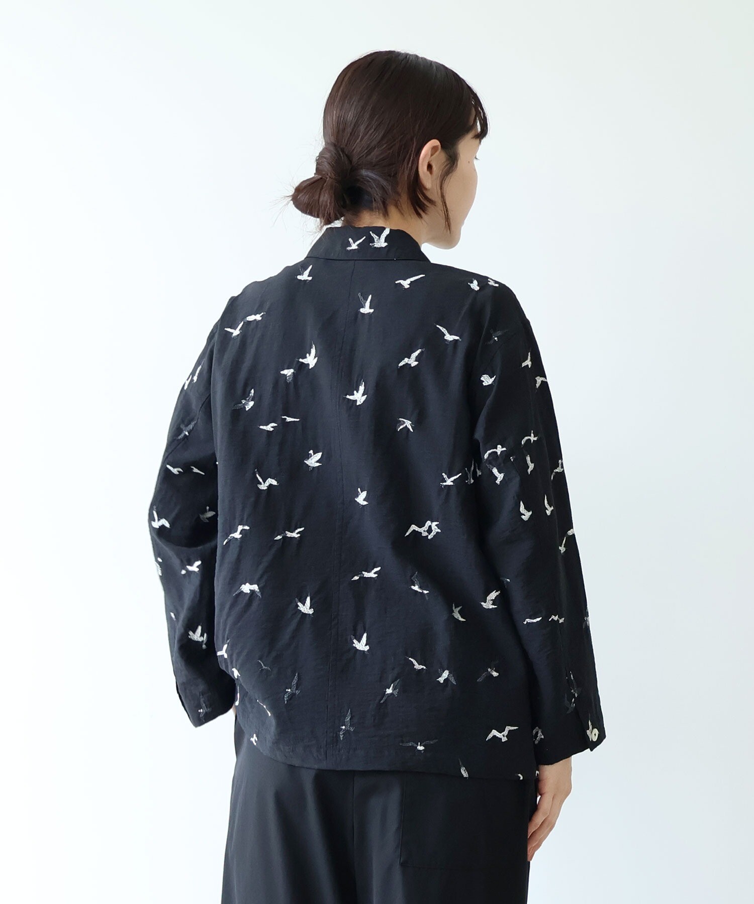 AMBIDEX Store ○bird刺繍 haori ブラウス(F クロ): yuni
