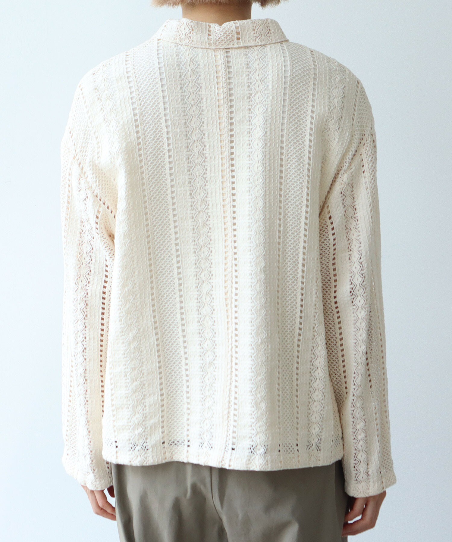 AMBIDEX Store コットン ruschel lace シャツジャケット(F クロ AMBIDEX Store コットン ruschel lace シャツジャケット(F クロ