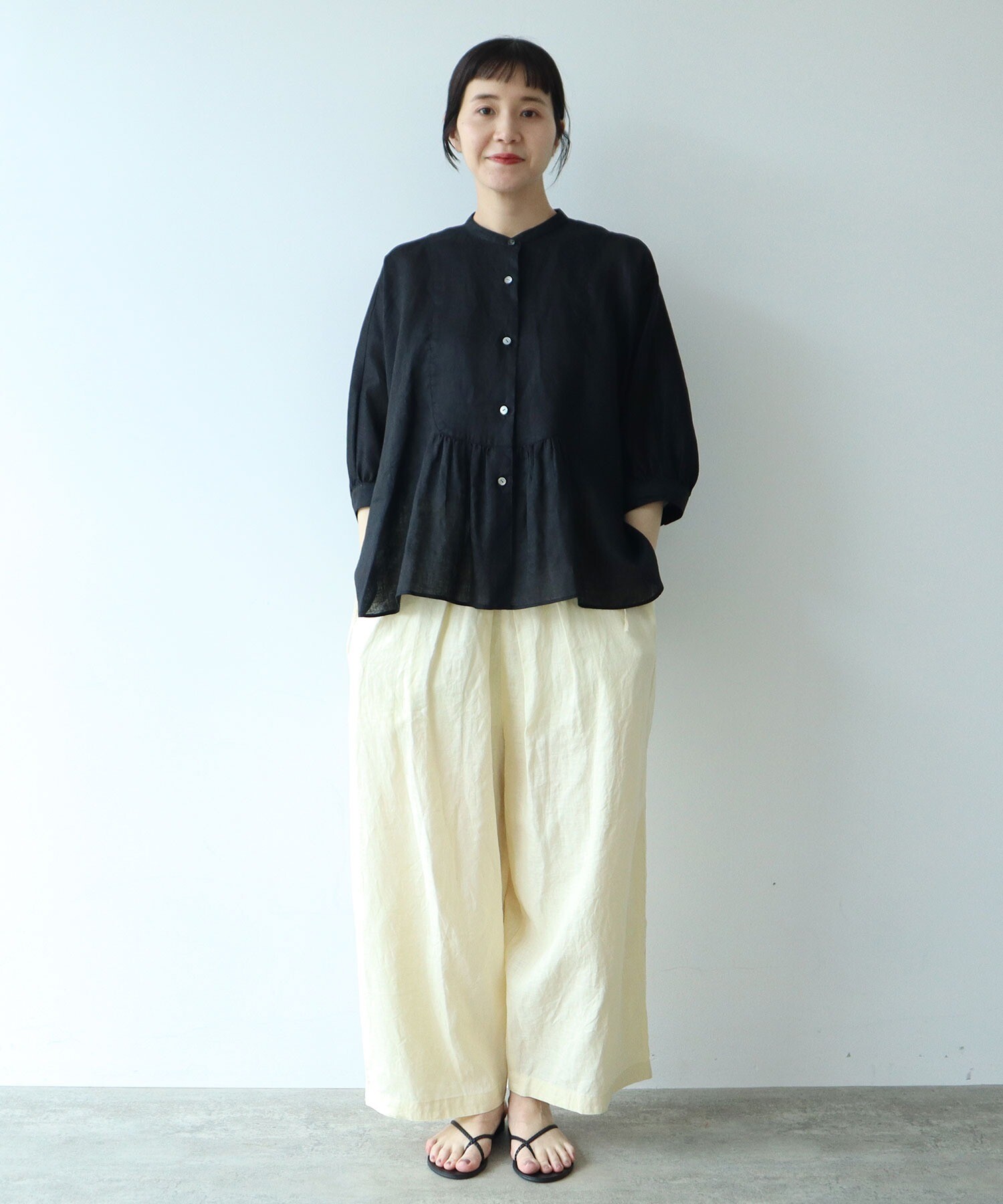 AMBIDEX Store ○○ウォッシュリネン ブラウス(F アカ): yuni