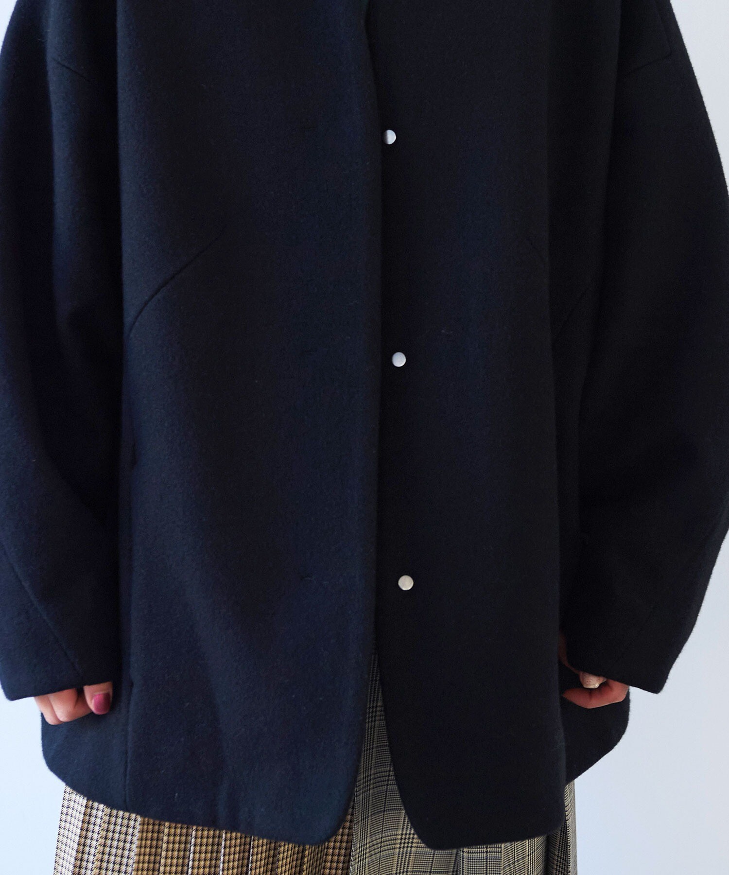 AMBIDEX Store ウールsuper100 middle length cocoonコート(F キナリ