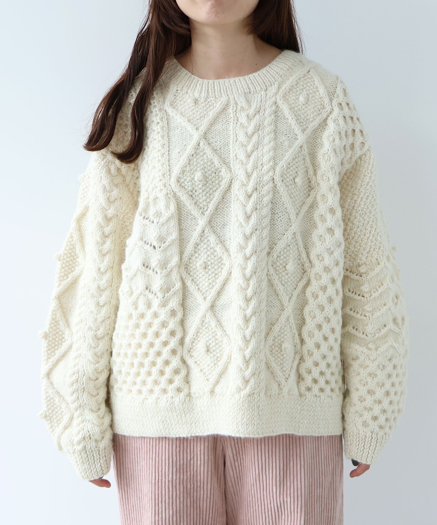 AMBIDEX Store ネパールハンドニット プルオーバー(F グレー): yuni