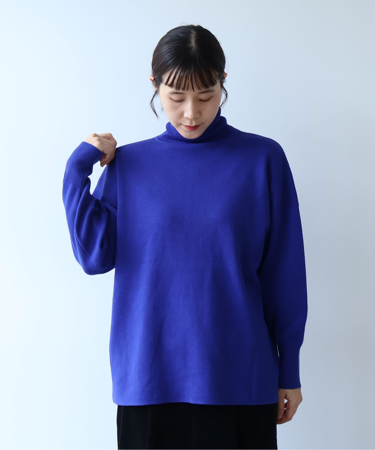 AMBIDEX Store ○コットンスムース 2way ハイネックニット(F クロ): yuni AMBIDEX Store ○コットンスムース 2way ハイネックニット(F クロ): yuni