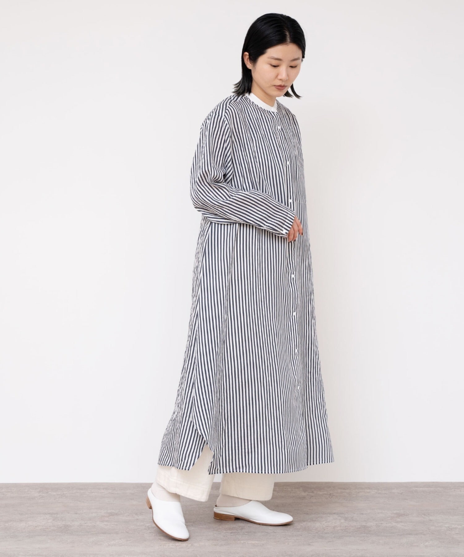 AMBIDEX Store ○CALVIA ストライプ サークル シャツワンピース stripe ...