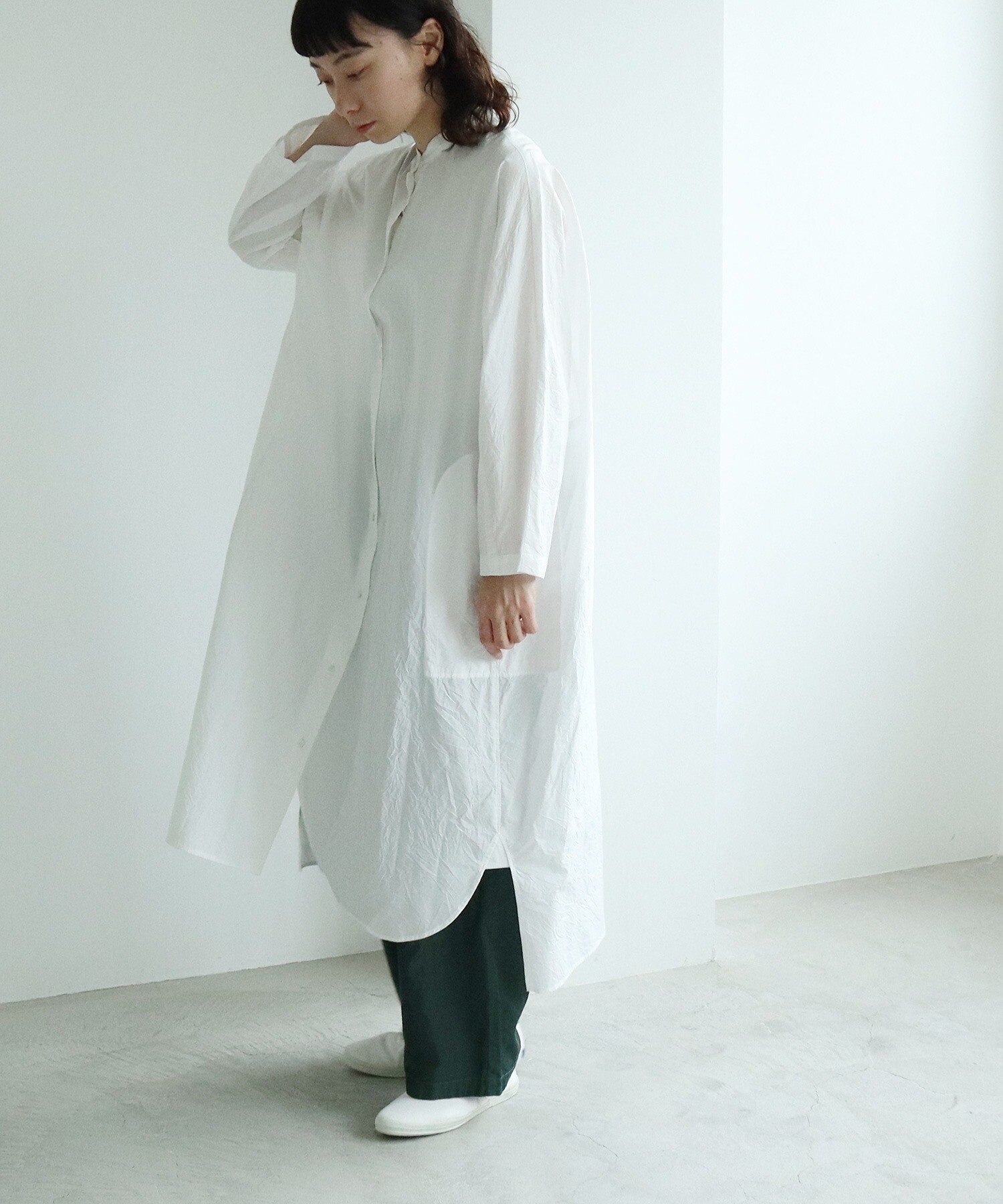 yuni  Cupra/Cotton/Linen  シャツワンピース