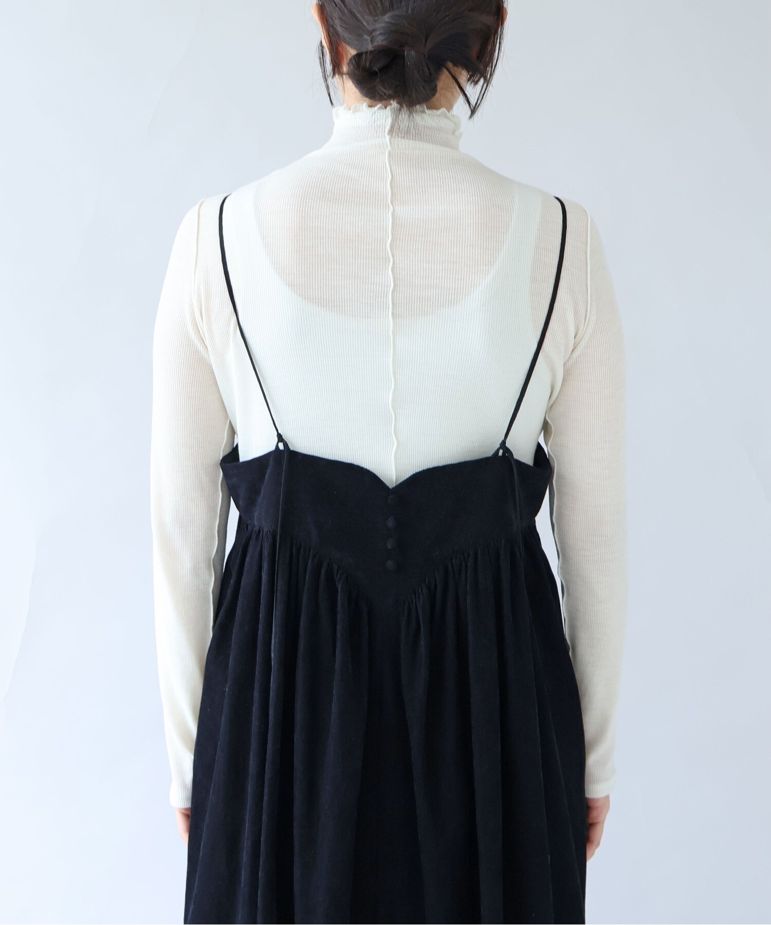 AMBIDEX Store ○シャンブレーコールビスチェワンピース(F シロ): yuni