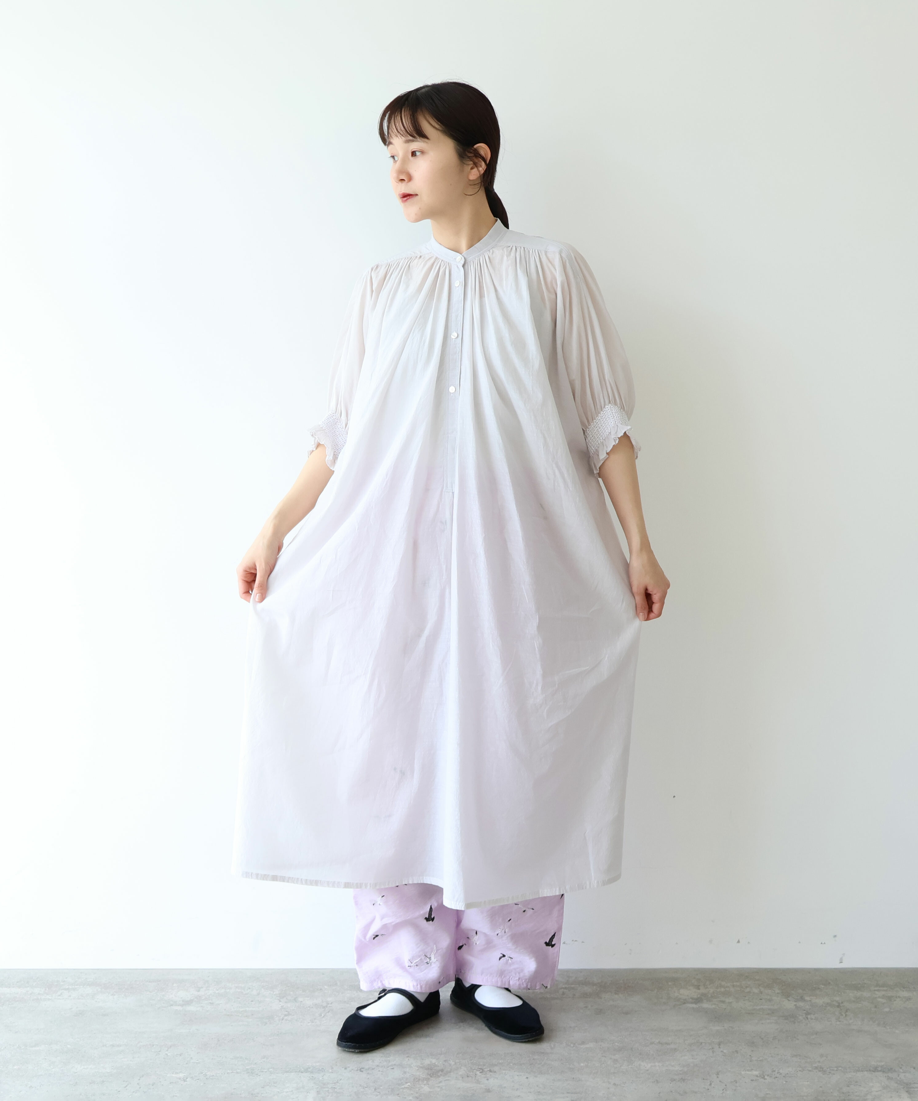 AMBIDEX Store ○bird刺繍 drawstrings パンツ(F クロ): yuni