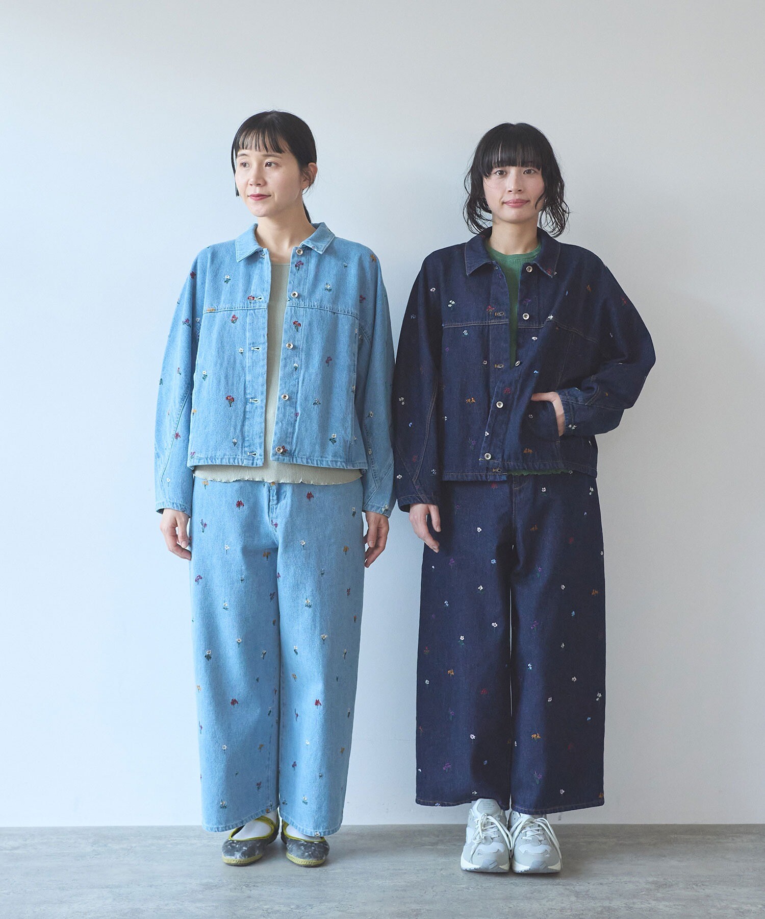 AMBIDEX Store floral embloidely denim 5pkt back gum パンツ(M